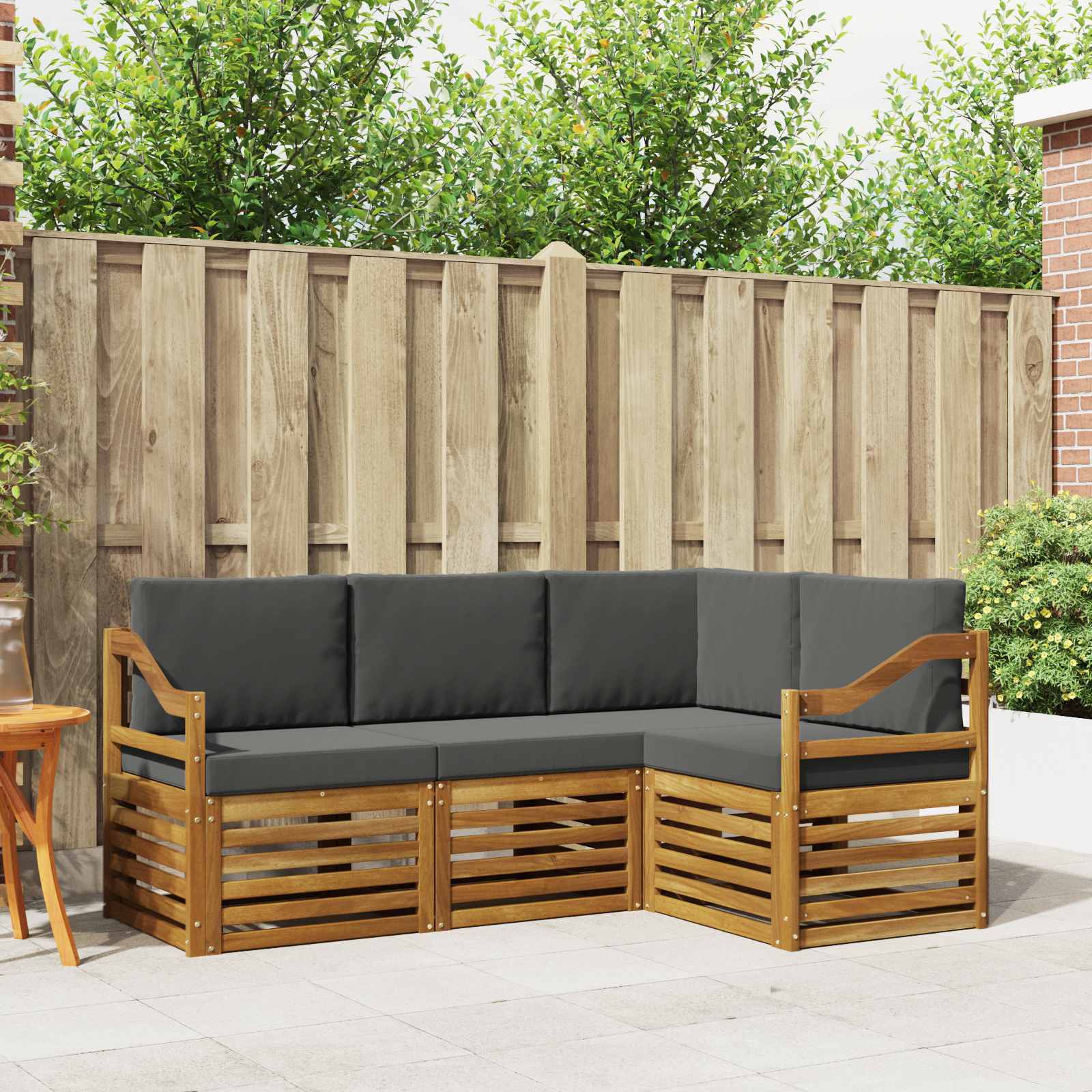 Ensembles de canapés avec coussin 4 pcs Naturel et Anthracite - XIOS