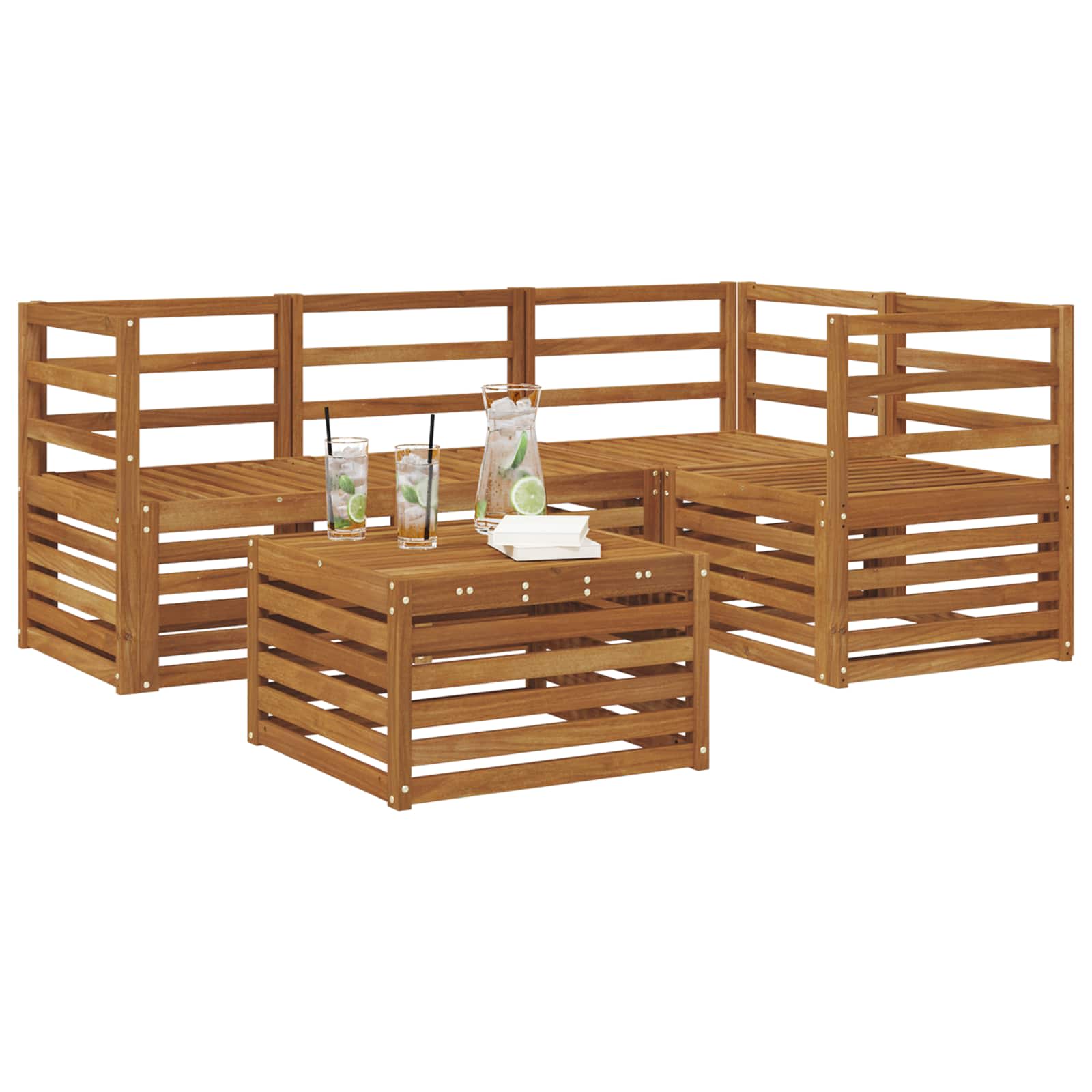 Ensemble de canapés d'extérieur 5 pcs Naturel - XIOS