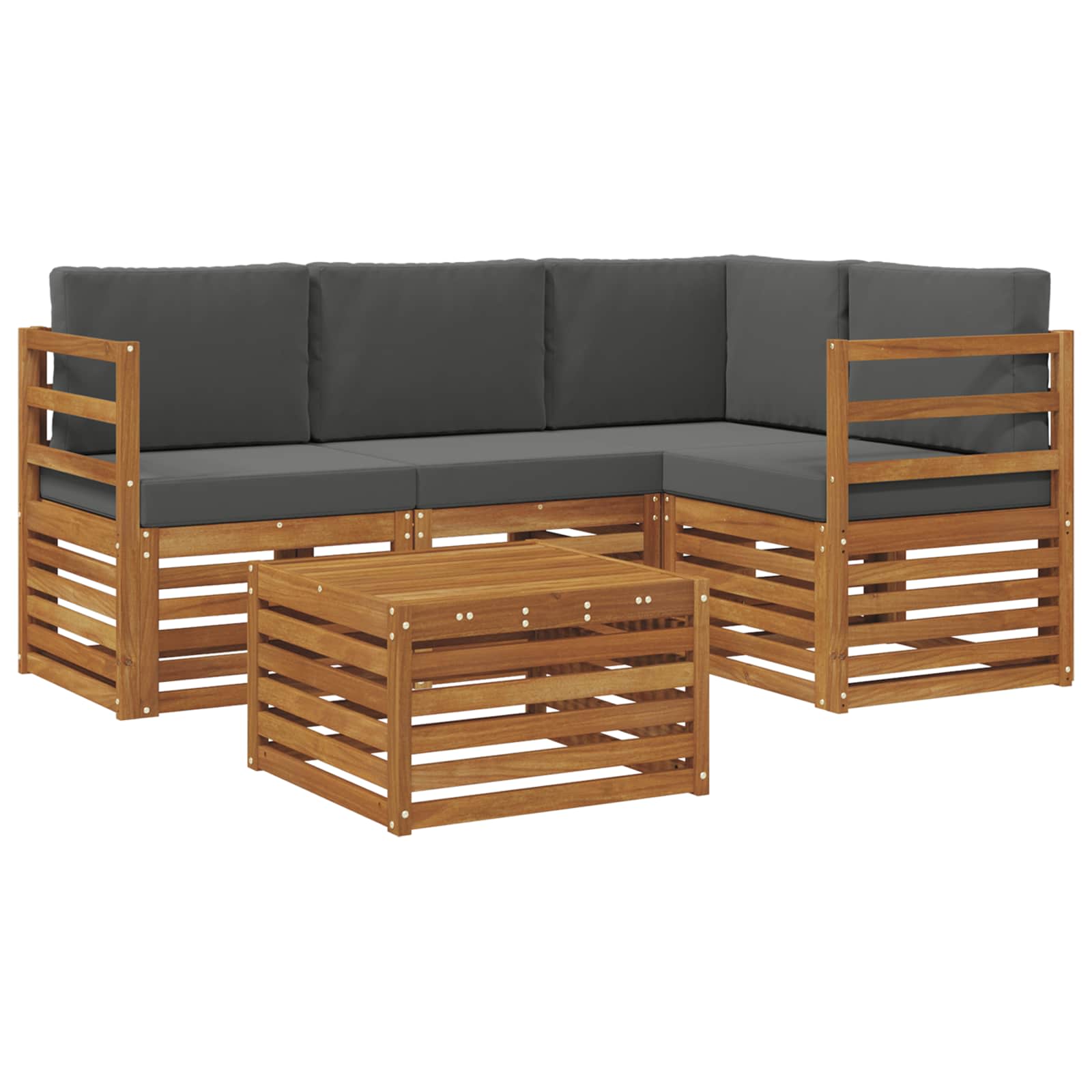 Ensemble de canapés d'extérieur 5 pc Naturel et Anthracite