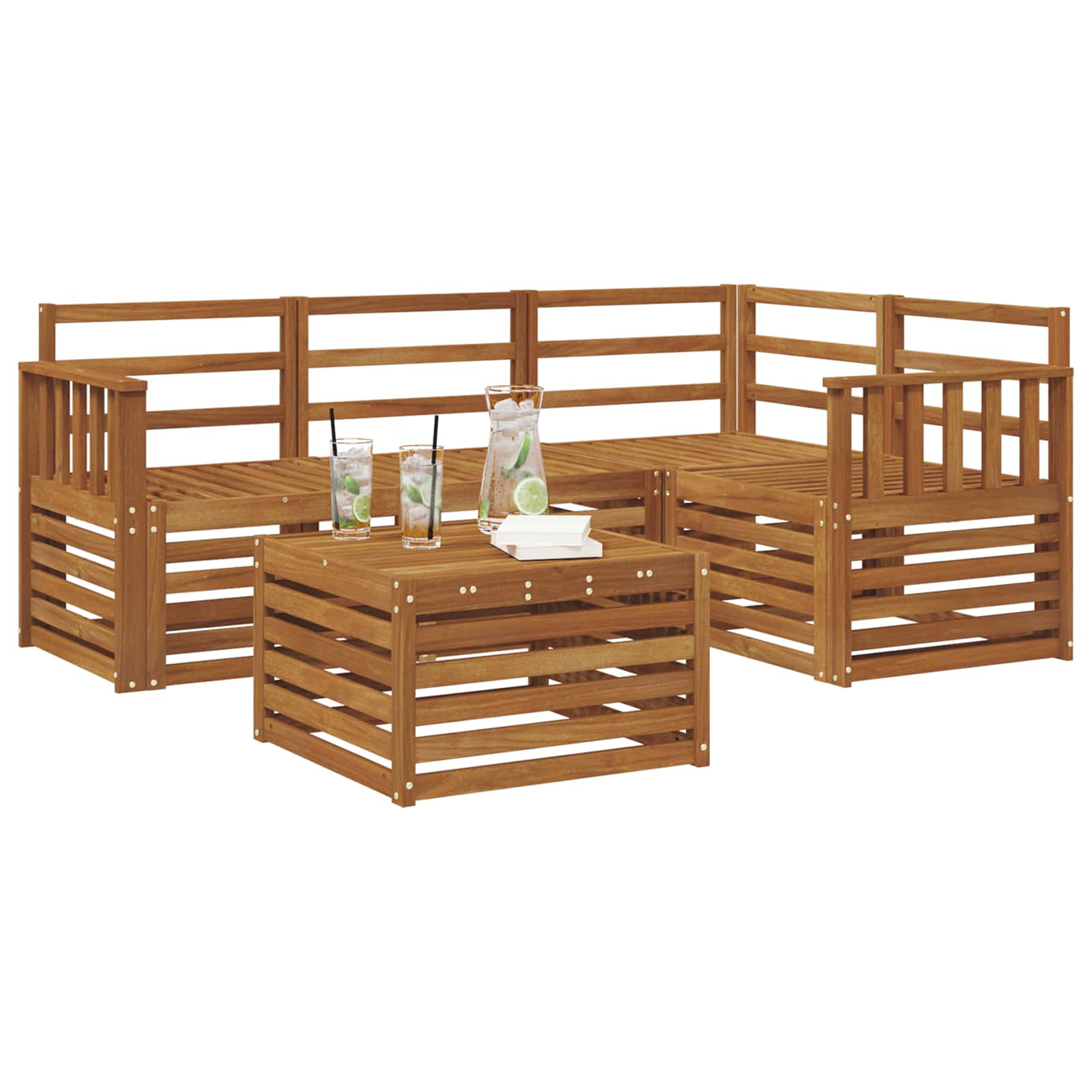 Ensemble de canapés d'extérieur 5 pcs Naturel - XIOS