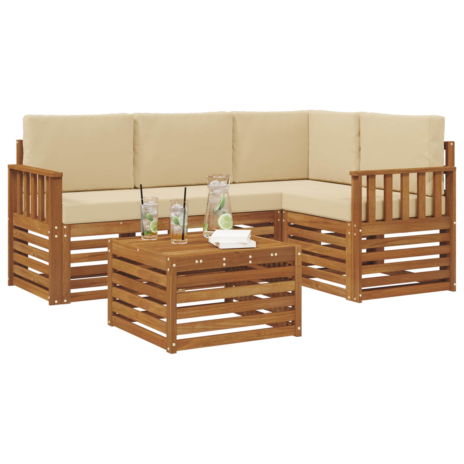 Ensemble de canapés d'extérieur 5 pcs Naturel et Beige - XIOS