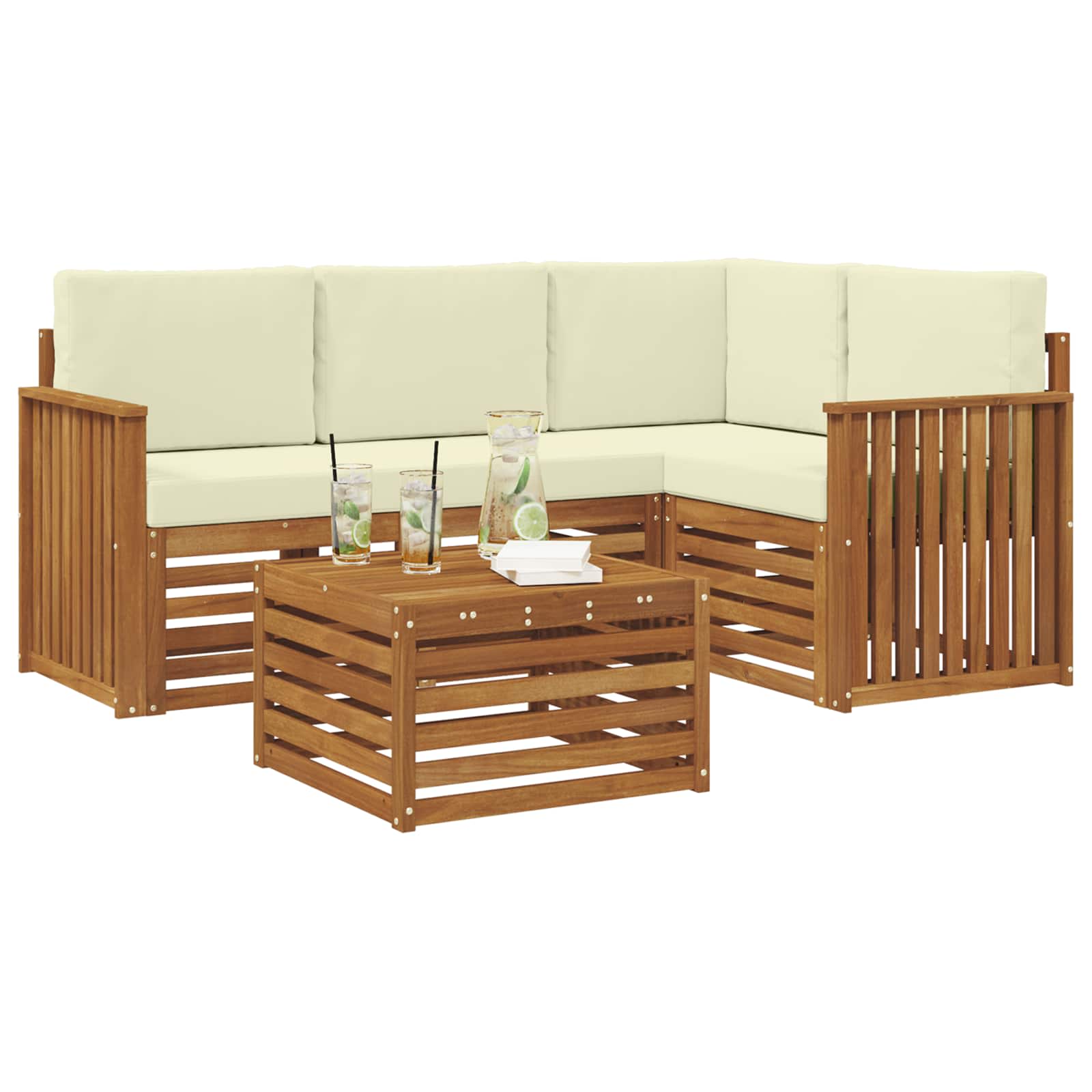 Ensembles de meubles 5 pcs Naturel et Crème Bois d'ingénierie - XIOS