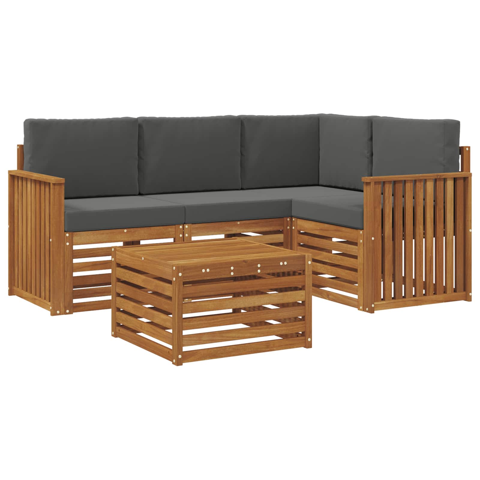 Ensemble de canapés d'extérieur 5 pc Naturel et Anthracite