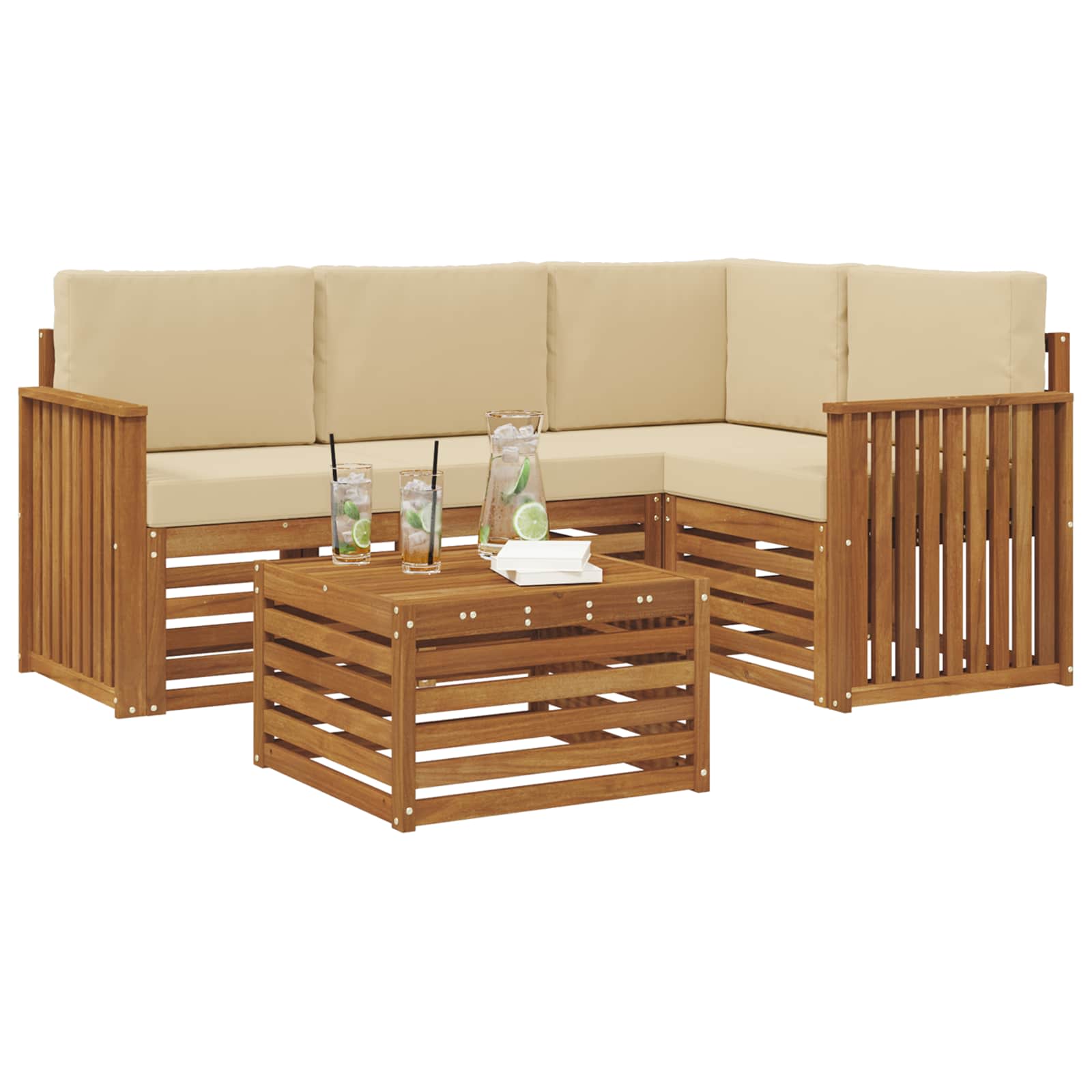 Ensemble de canapés d'extérieur 5 pcs Naturel et Beige - XIOS