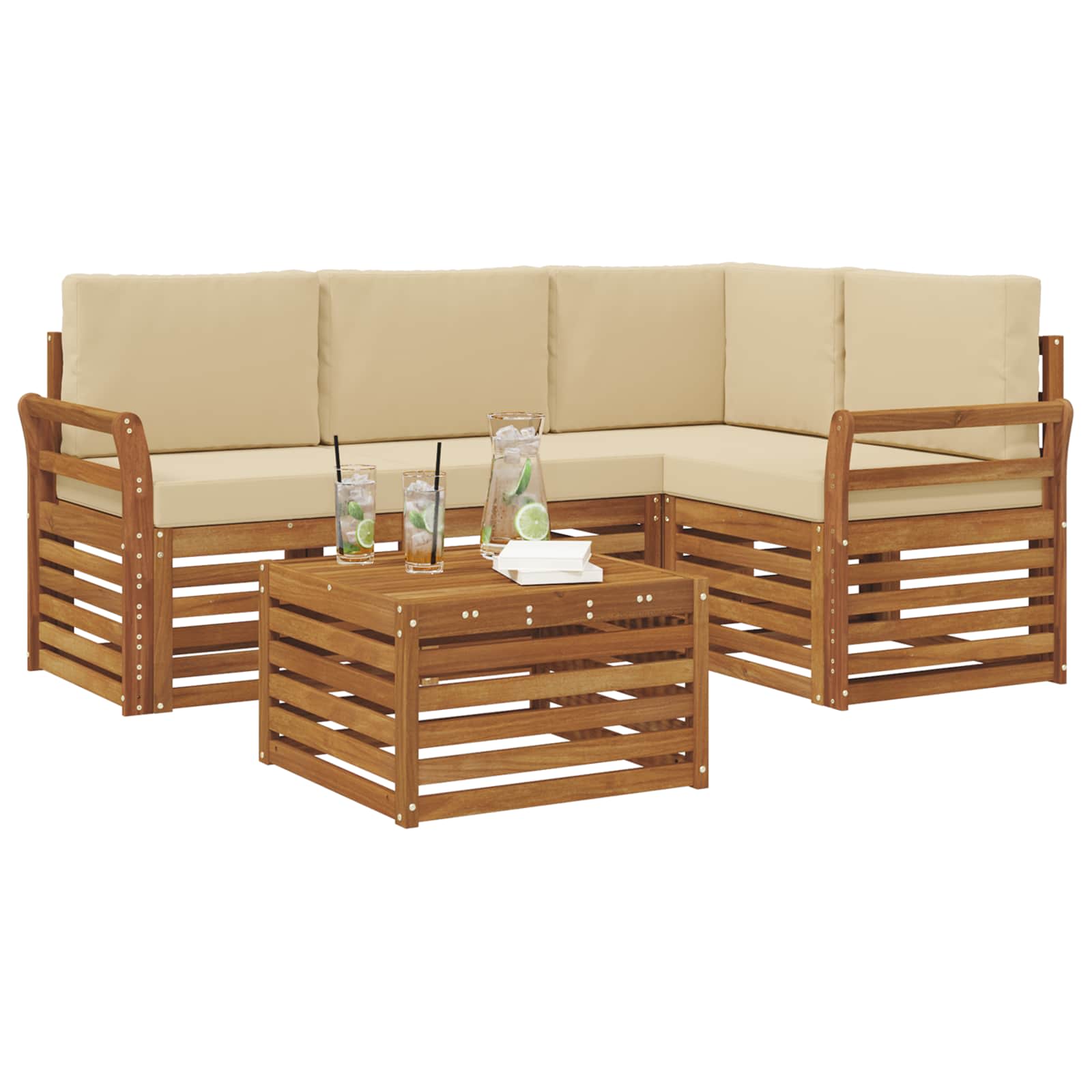 Ensemble de canapés d'extérieur 5 pcs Naturel et Beige - XIOS