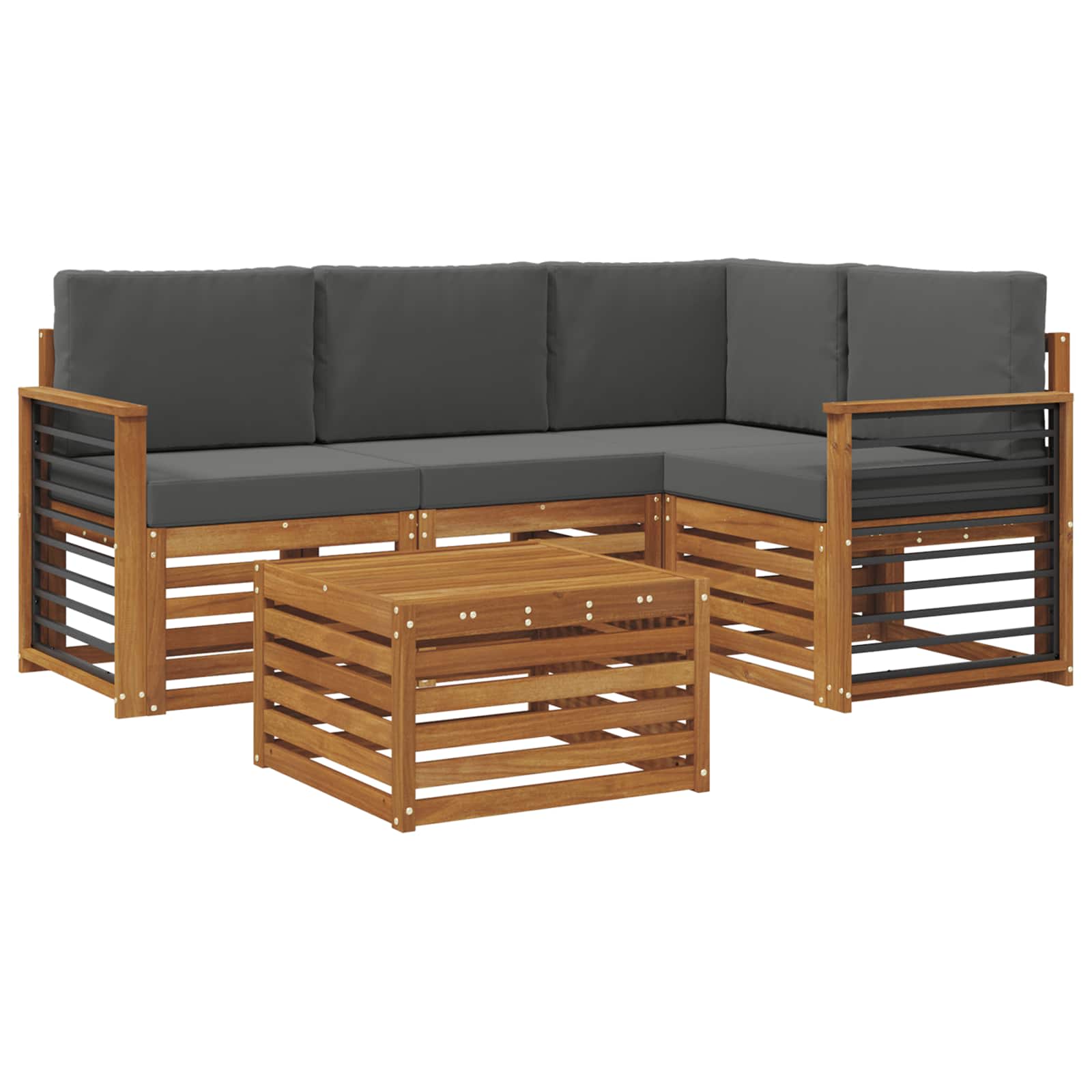Ensemble de canapés d'extérieur 5 pcs Naturel et Anthracite - XIOS