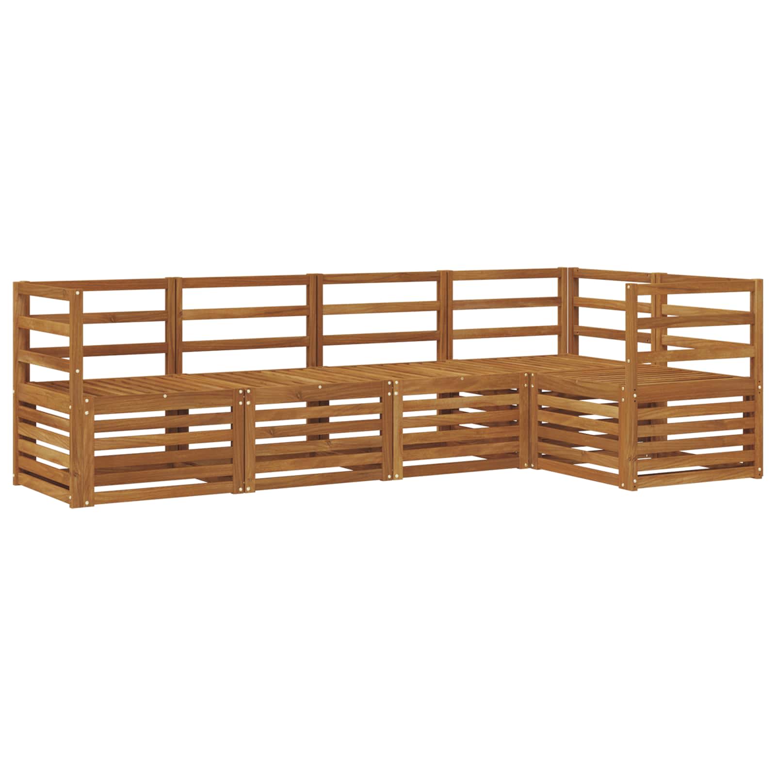 Ensemble de canapé d'angle 5 pcs Naturel Bois d'Acacia Massif - XIOS