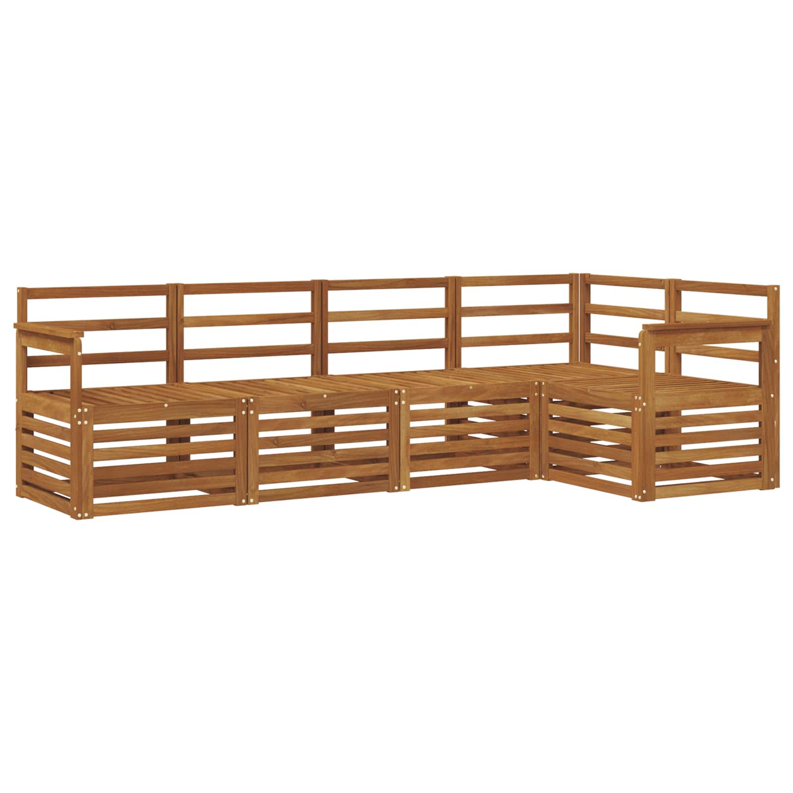 Ensemble de canapé d'angle 5 pcs Naturel Bois d'Acacia Massif - XIOS