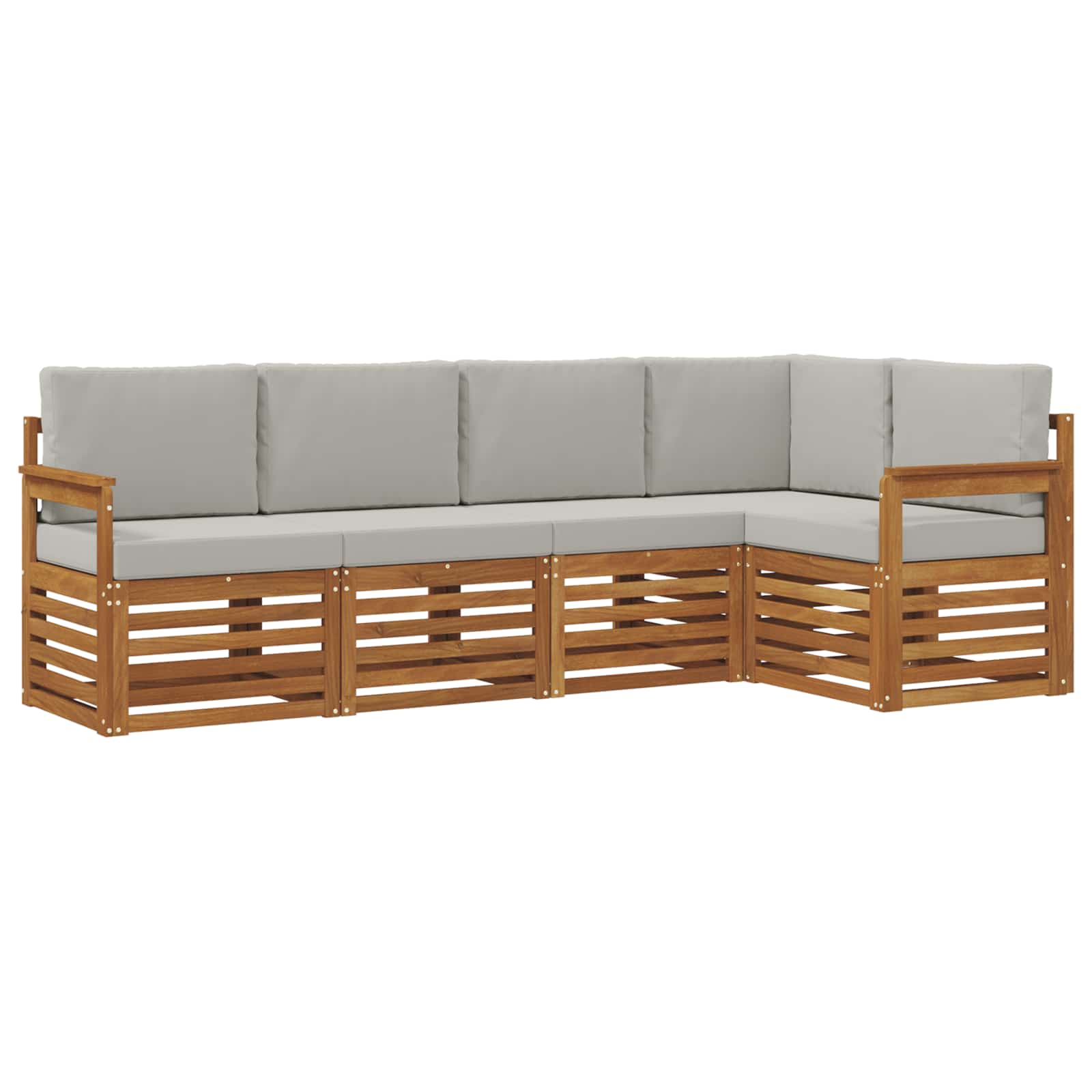 Ensemble de canapé d'angle 5 pcs Gris Naturel et Clair - XIOS