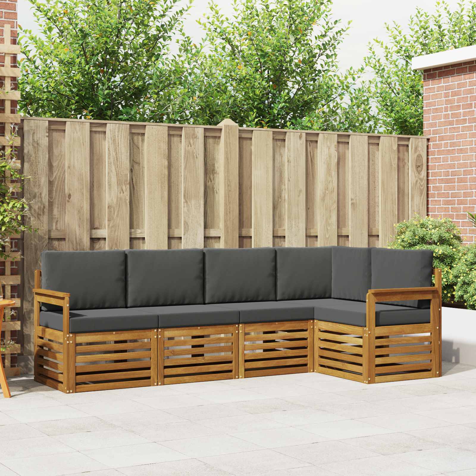 Ensemble de canapé d'angle 5 pcs Naturel et Anthracite - XIOS