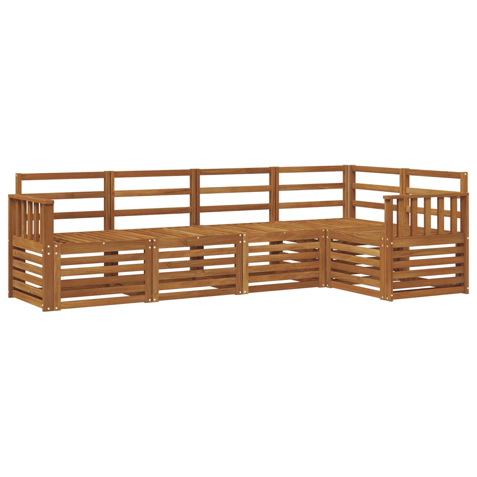 Ensemble de canapé d'angle 5 pcs Naturel Bois d'Acacia Massif - XIOS