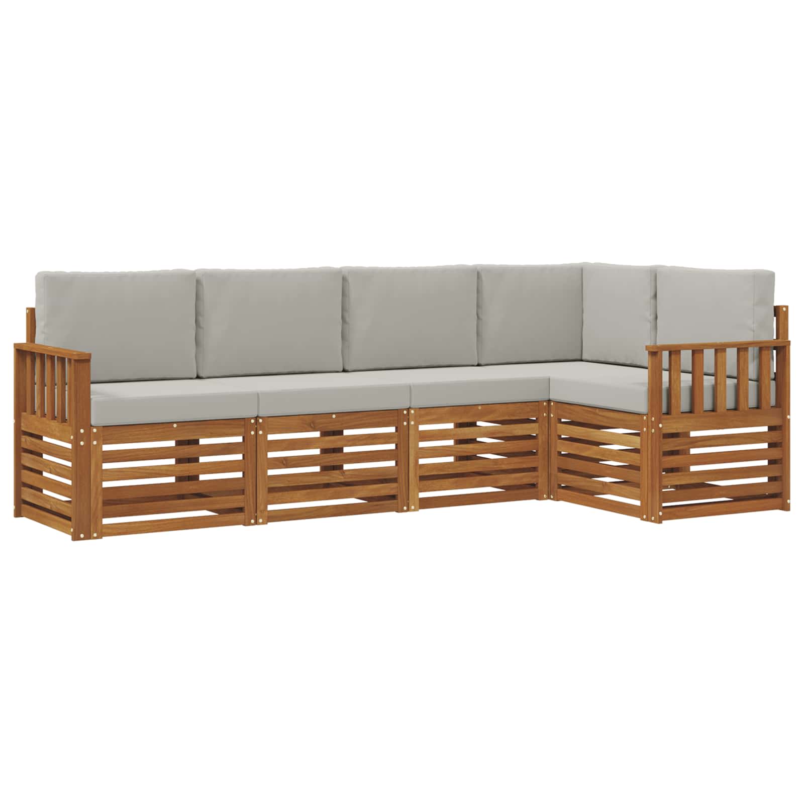 Ensemble de canapé d'angle 5 pcs Gris Naturel et Clair - XIOS