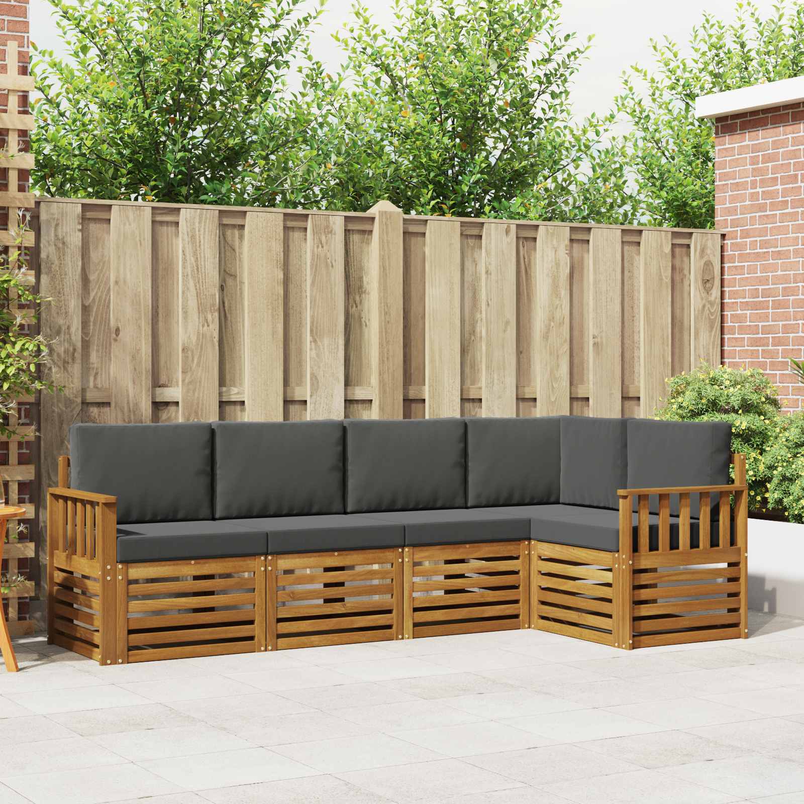 Ensemble de canapé d'angle 5 pcs Naturel et Anthracite - XIOS