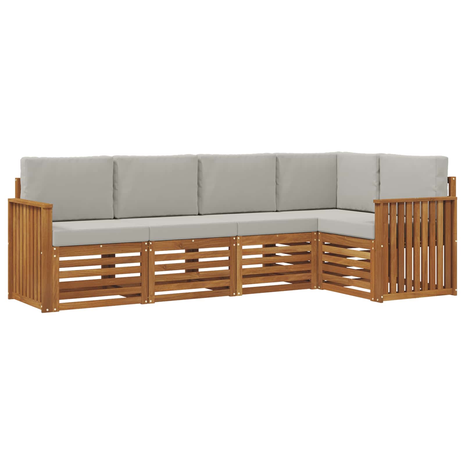 Ensemble de canapé d'angle 5 pcs Gris Naturel et Clair - XIOS