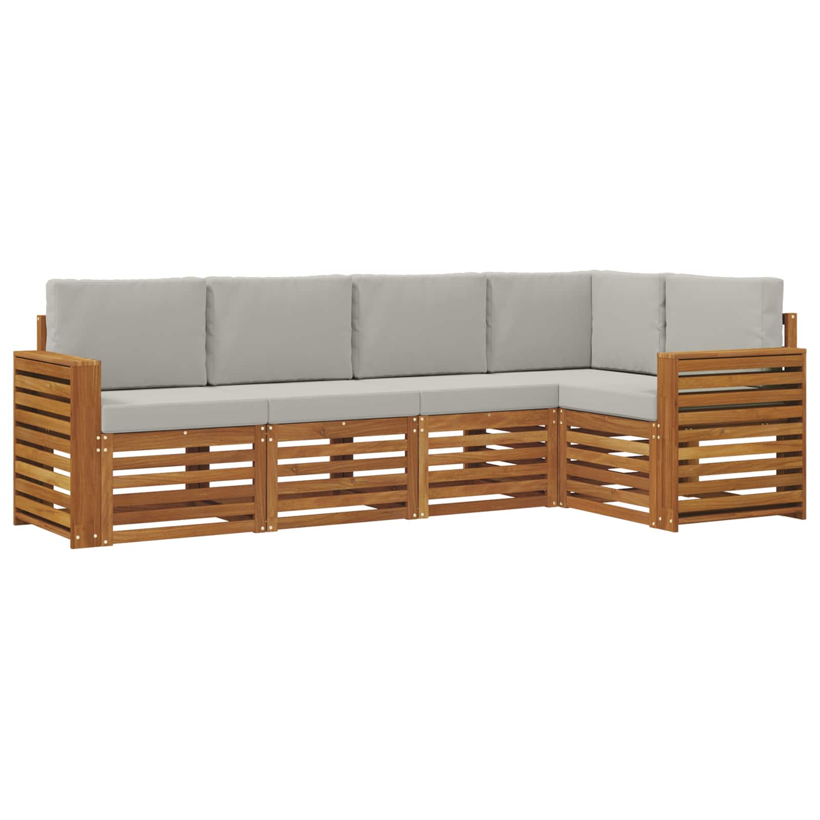 Ensemble de canapé d'angle 5 pcs Gris Naturel et Clair - XIOS