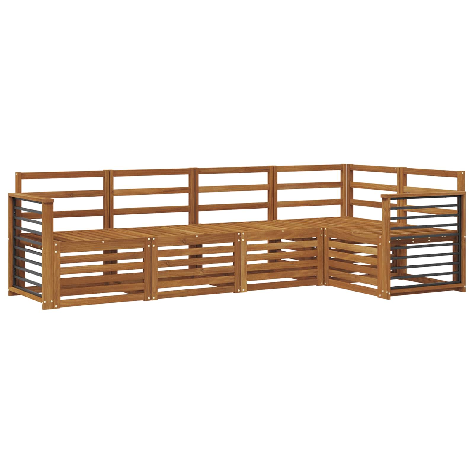 Ensembles de canapés 5 pcs Naturel Bois d'Acacia Massif - XIOS