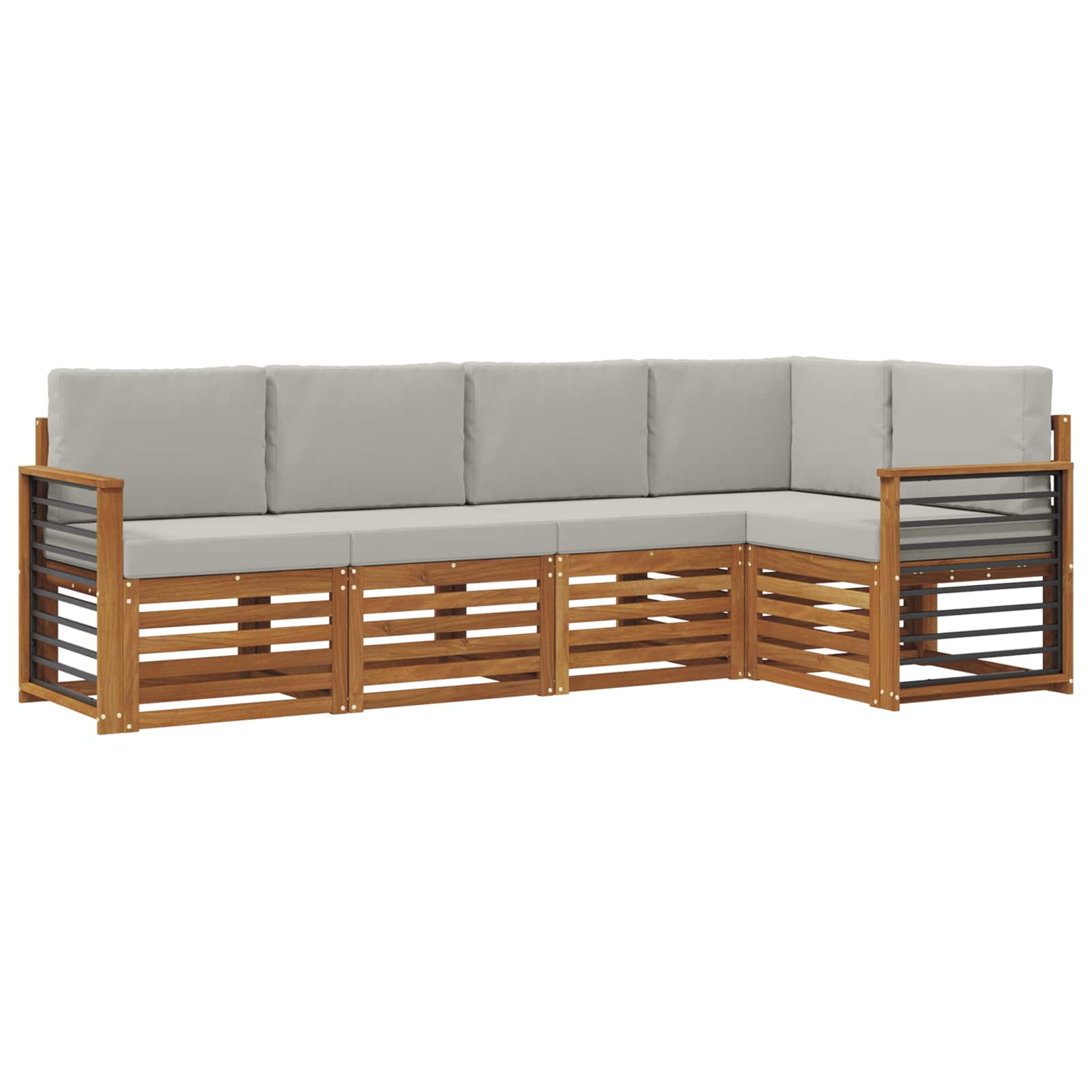 Ensemble de canapé d'angle 5 pcs Gris Naturel et Clair - XIOS