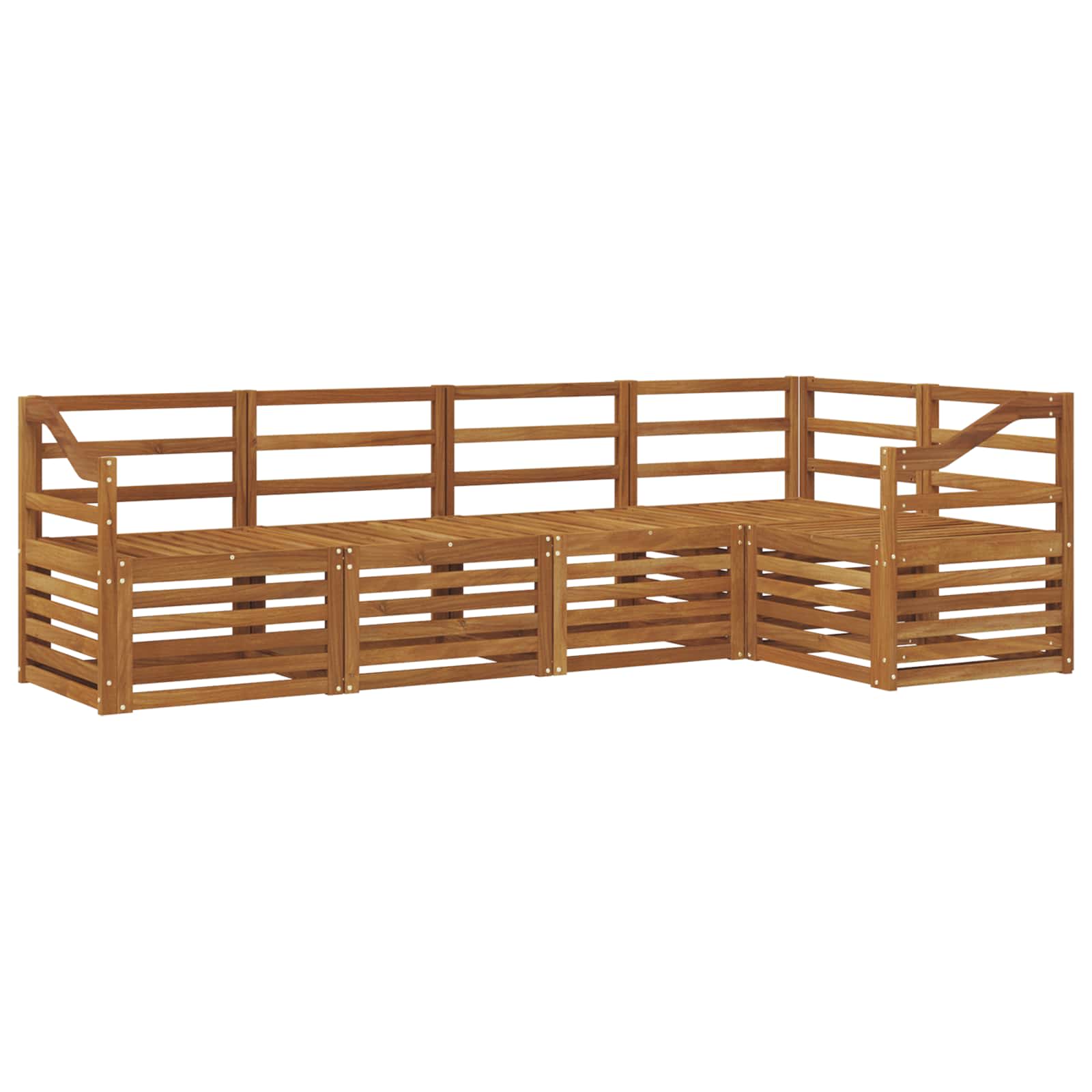 Ensemble de canapé d'angle 5 pcs Naturel Bois d'Acacia Massif - XIOS