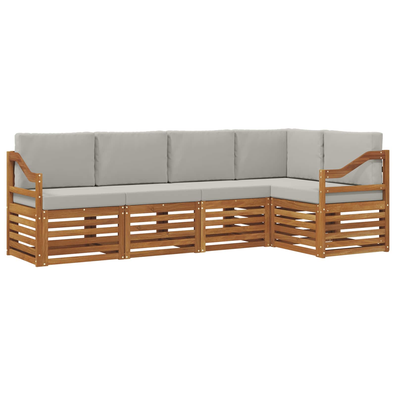 Ensemble de canapé d'angle 5 pcs Gris Naturel et Clair - XIOS