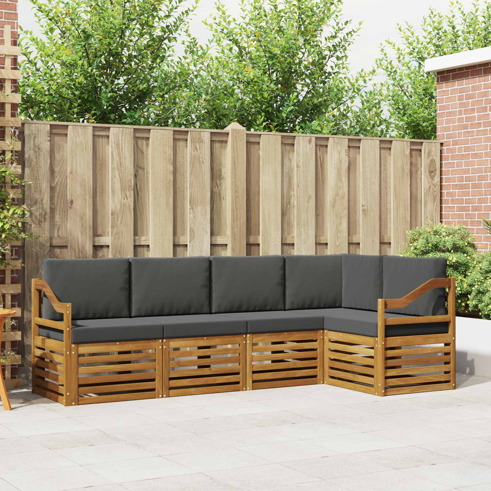 Ensemble de canapé d'angle 5 pcs Naturel et Anthracite - XIOS