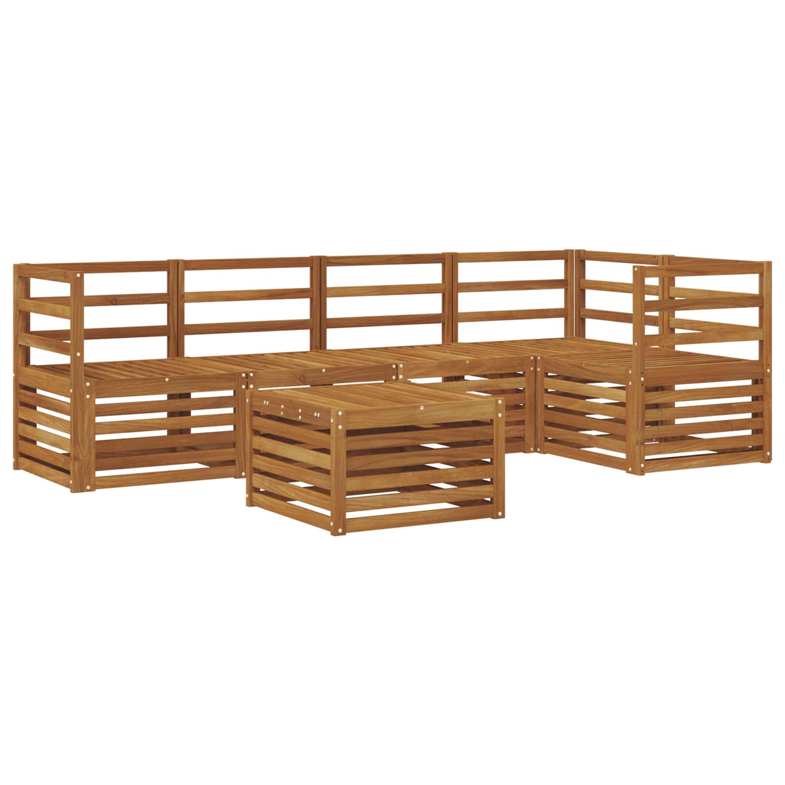 Ensemble de canapé d'angle 6 pcs Naturel Bois d'Acacia Massif - XIOS