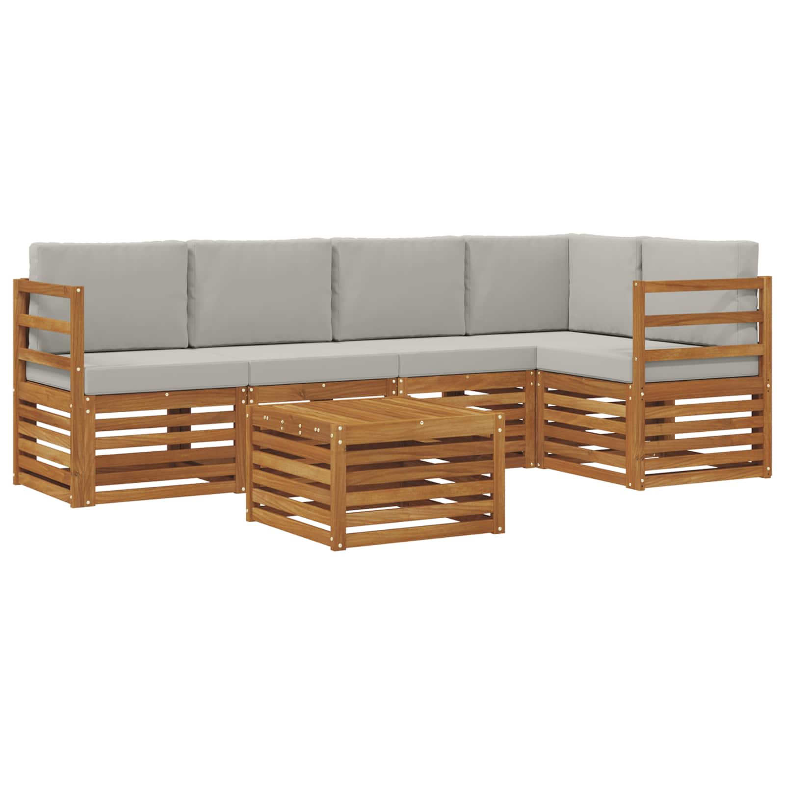 Ensemble de canapé d'angle 6 pcs Gris Naturel et Clair - XIOS