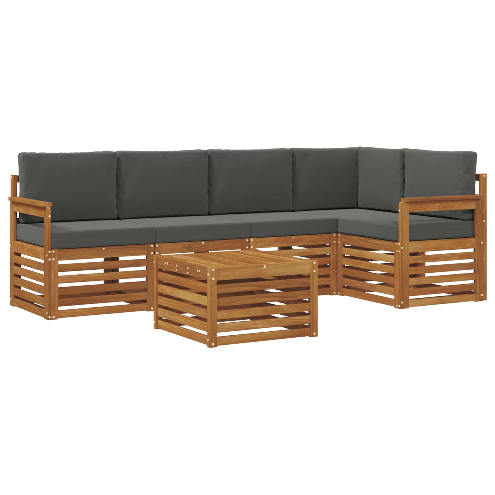 Ensemble de canapé d'angle 6 pcs Naturel et Anthracite - XIOS