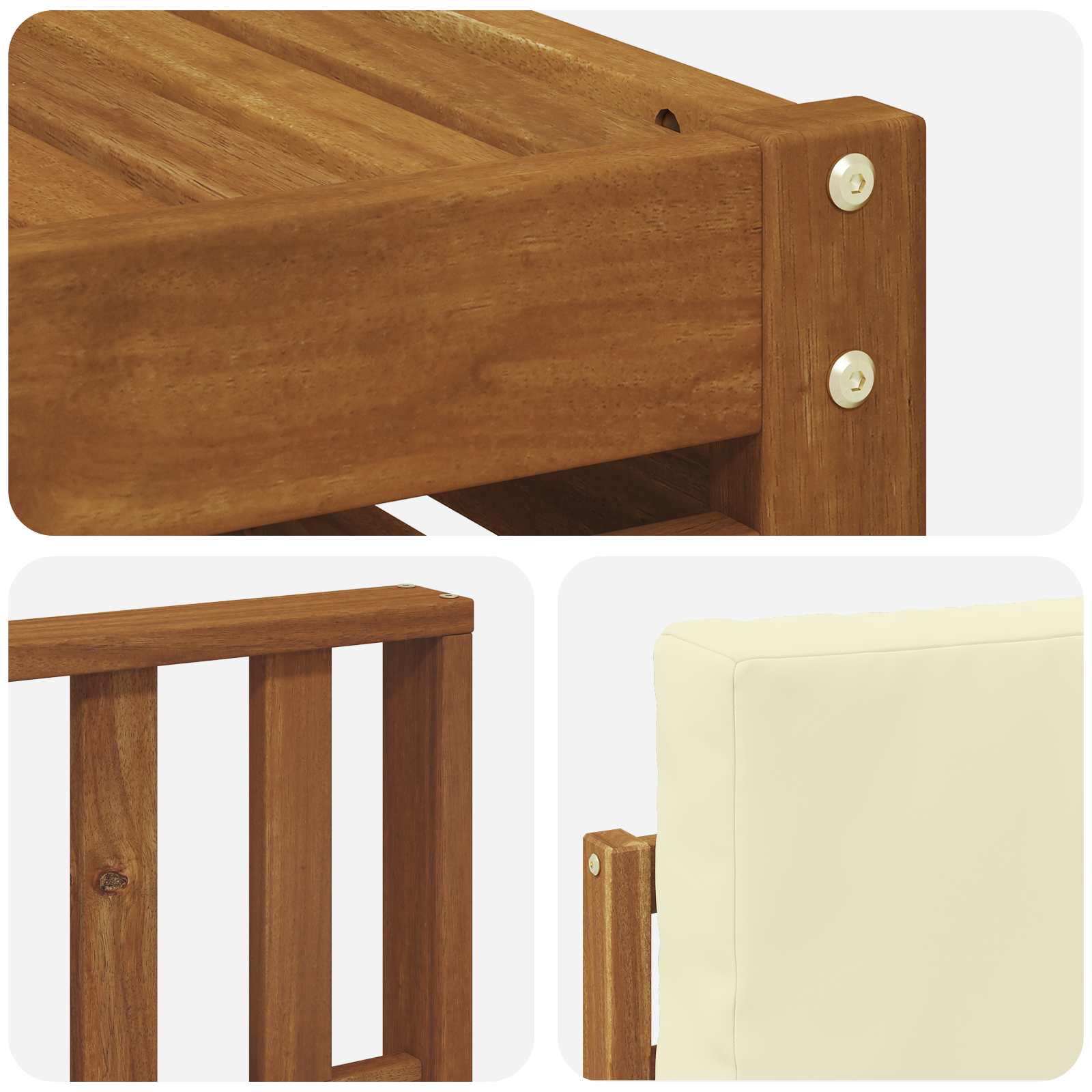 Ensemble de canapé d'angle avec coussin 6 pcs Naturel et Crème - XIOS