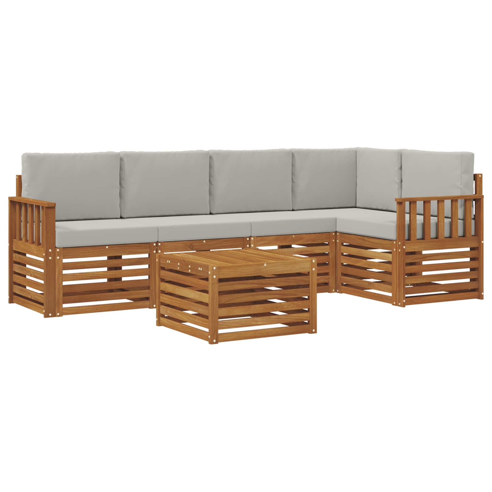 Ensemble de canapé d'angle 6 pcs Gris Naturel et Clair - XIOS