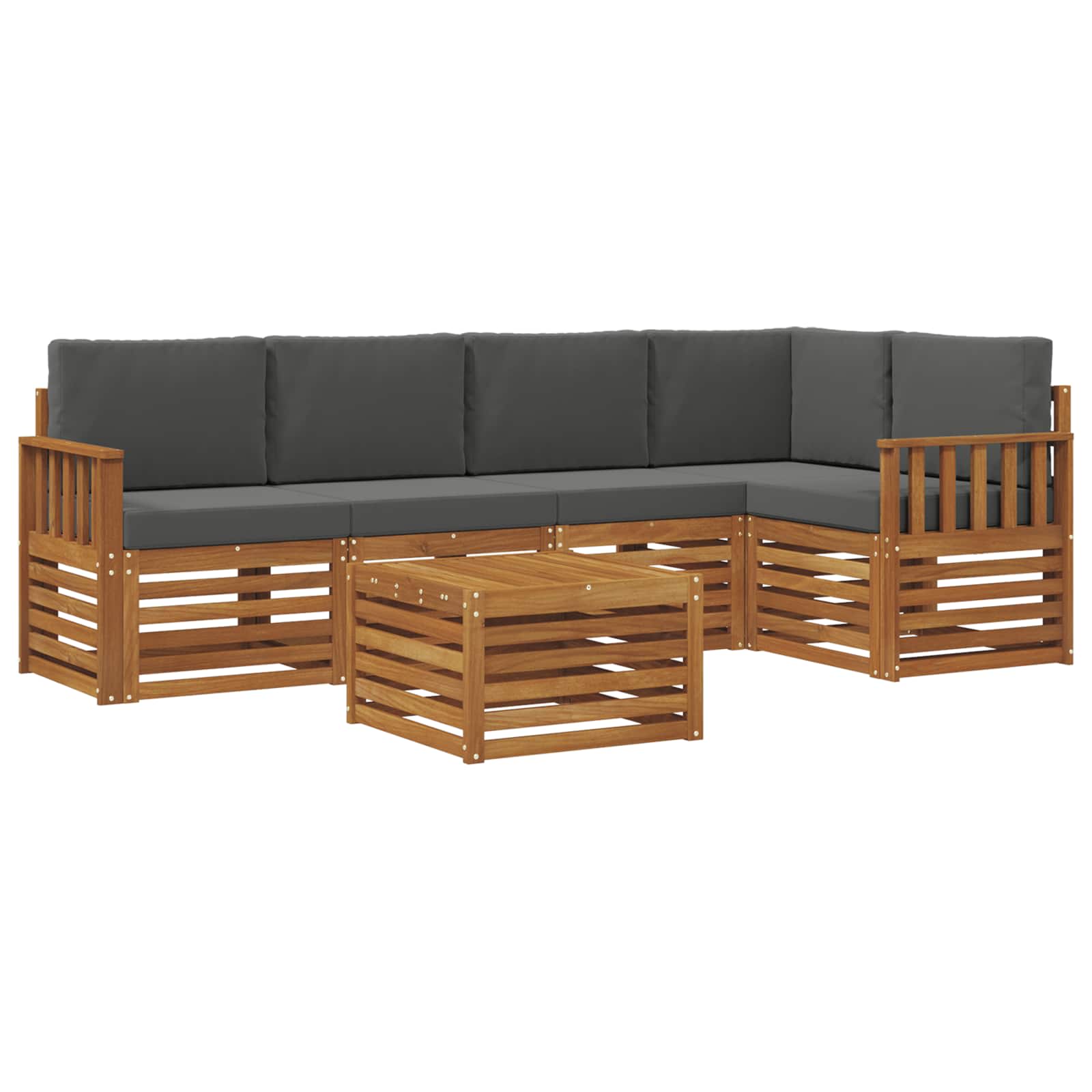 Ensemble de canapé d'angle 6 pcs Naturel et Anthracite - XIOS