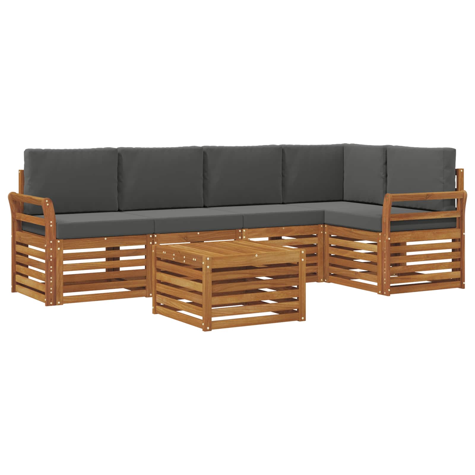 Ensemble de canapé d'angle 6 pcs Naturel et Anthracite - XIOS