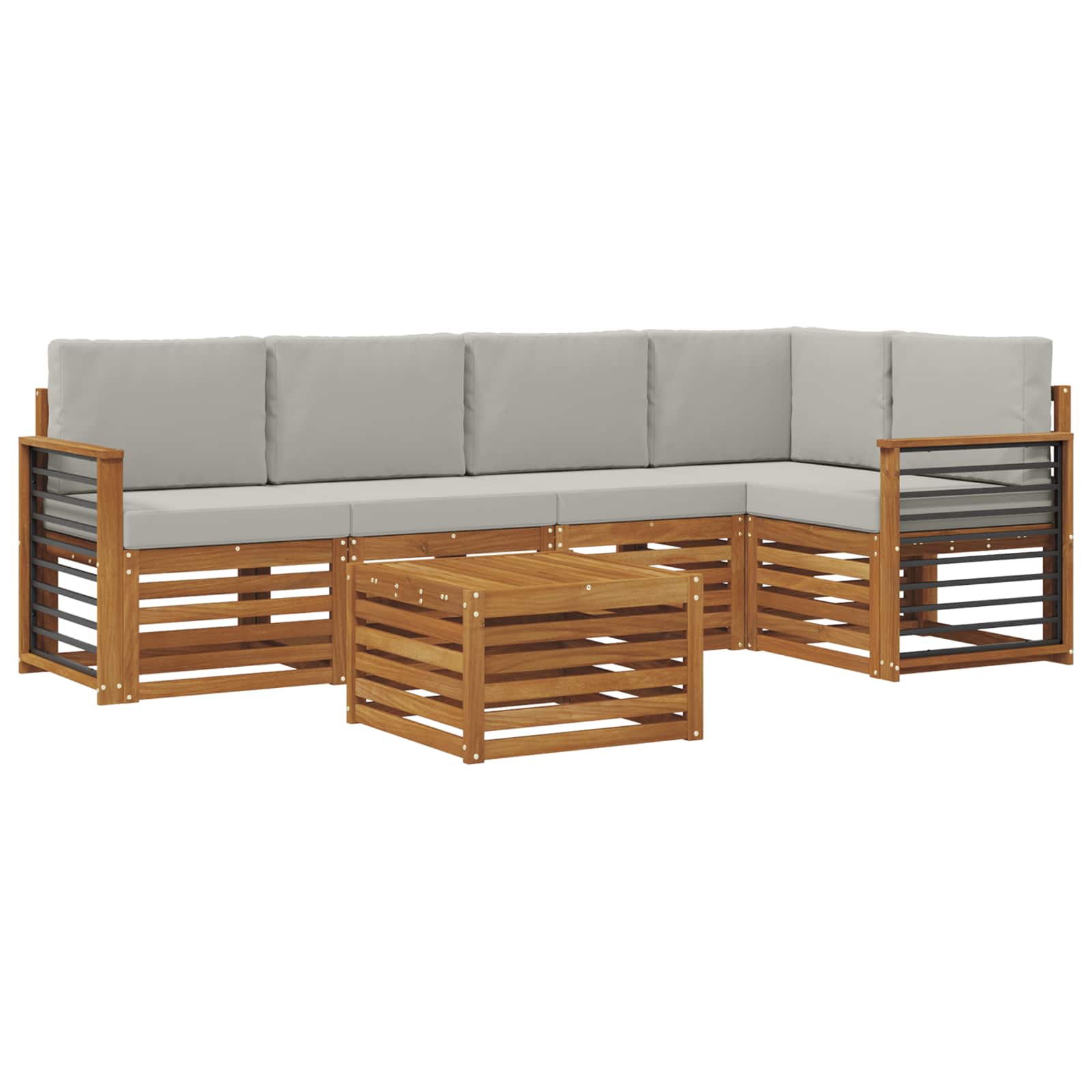 Ensemble de canapé d'angle 6 pcs Gris Naturel et Clair - XIOS