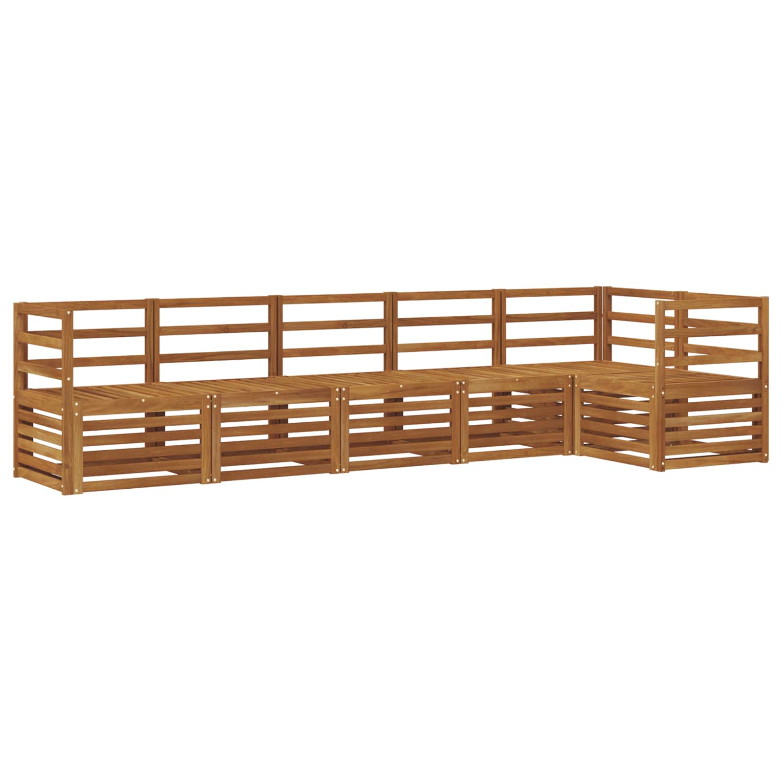 Ensemble de canapé d'angle 6 pcs Naturel Bois d'Acacia Massif - XIOS