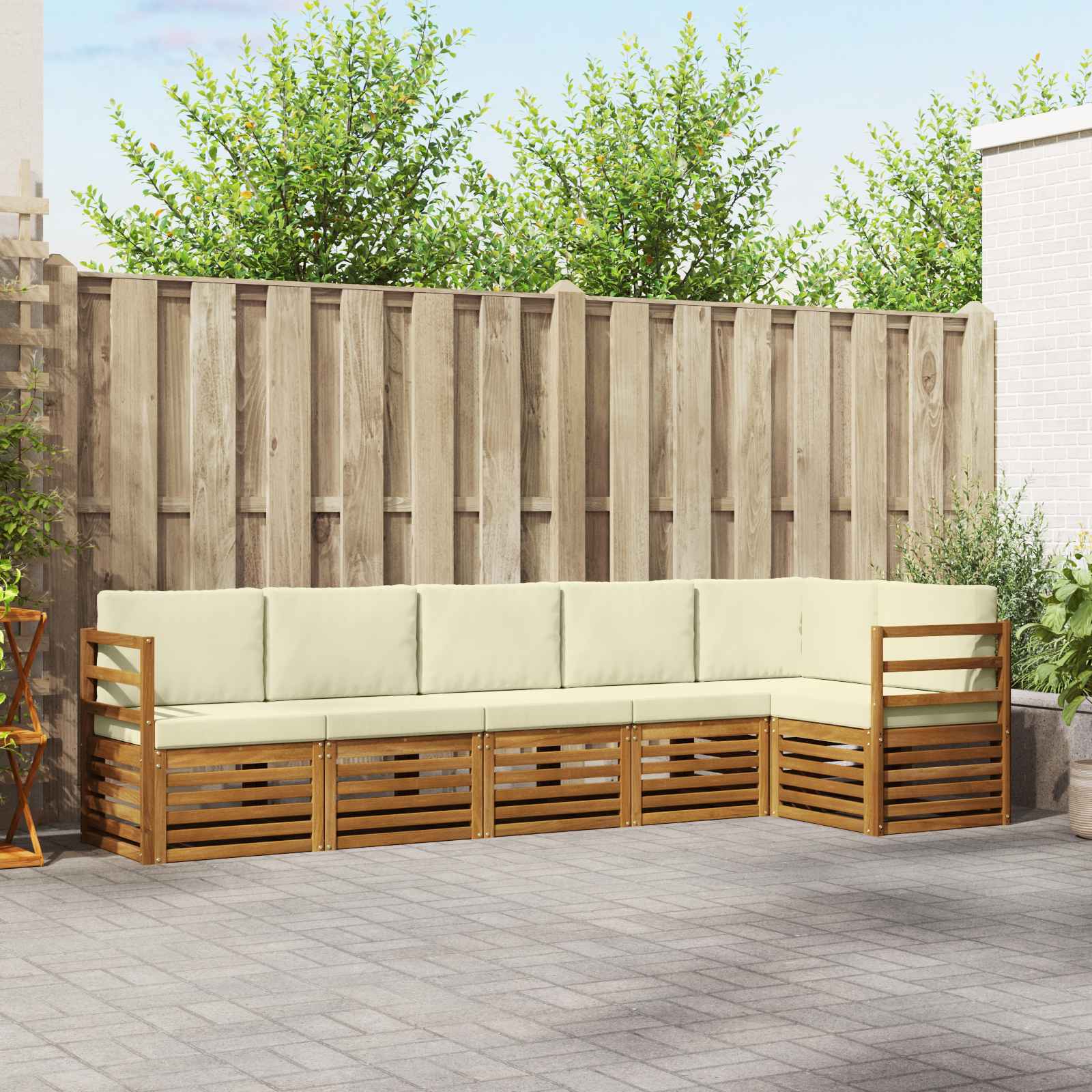 Ensembles de canapés avec coussin 6 pcs Naturel et Crème - XIOS
