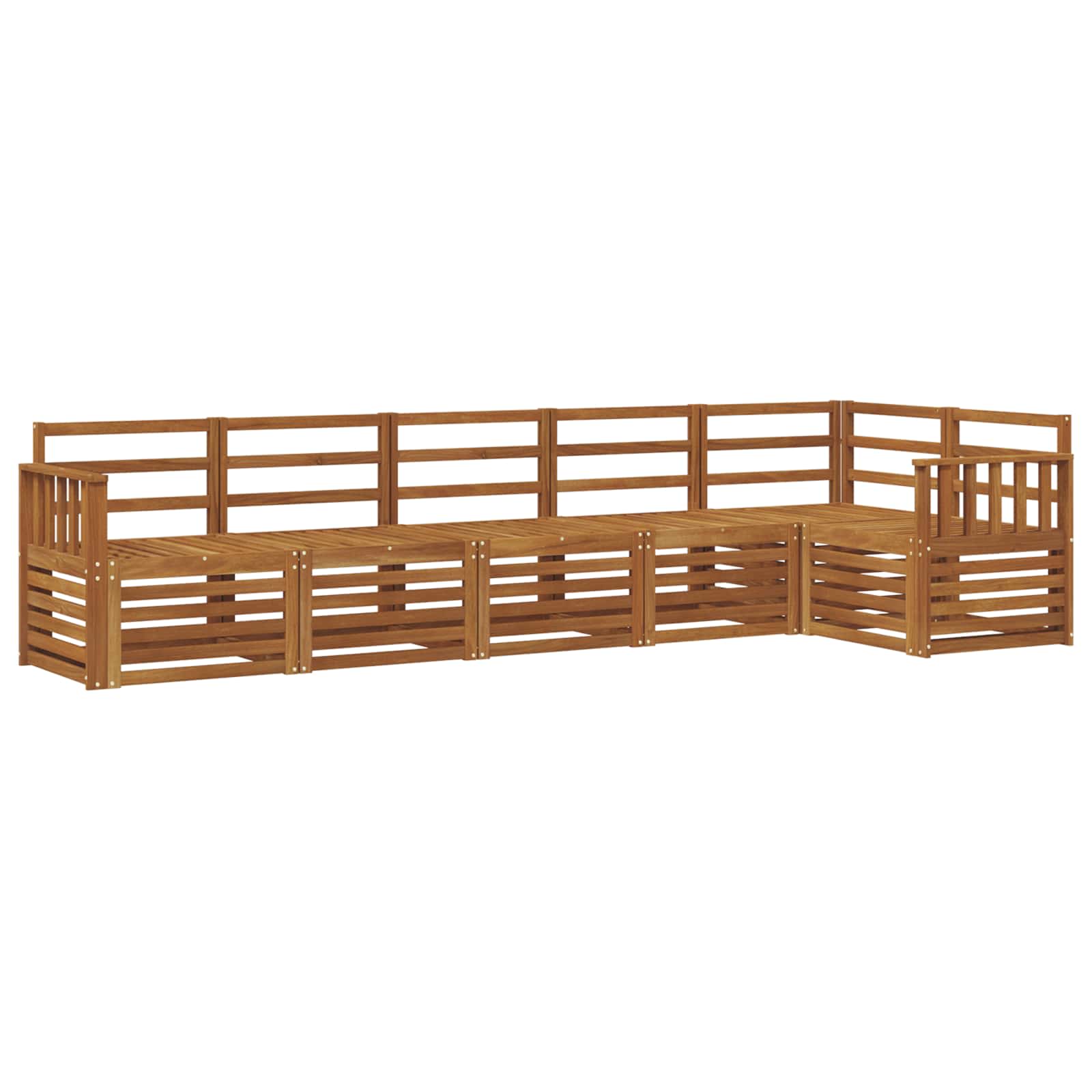 Ensemble de canapé d'angle 6 pcs Naturel Bois d'Acacia Massif - XIOS