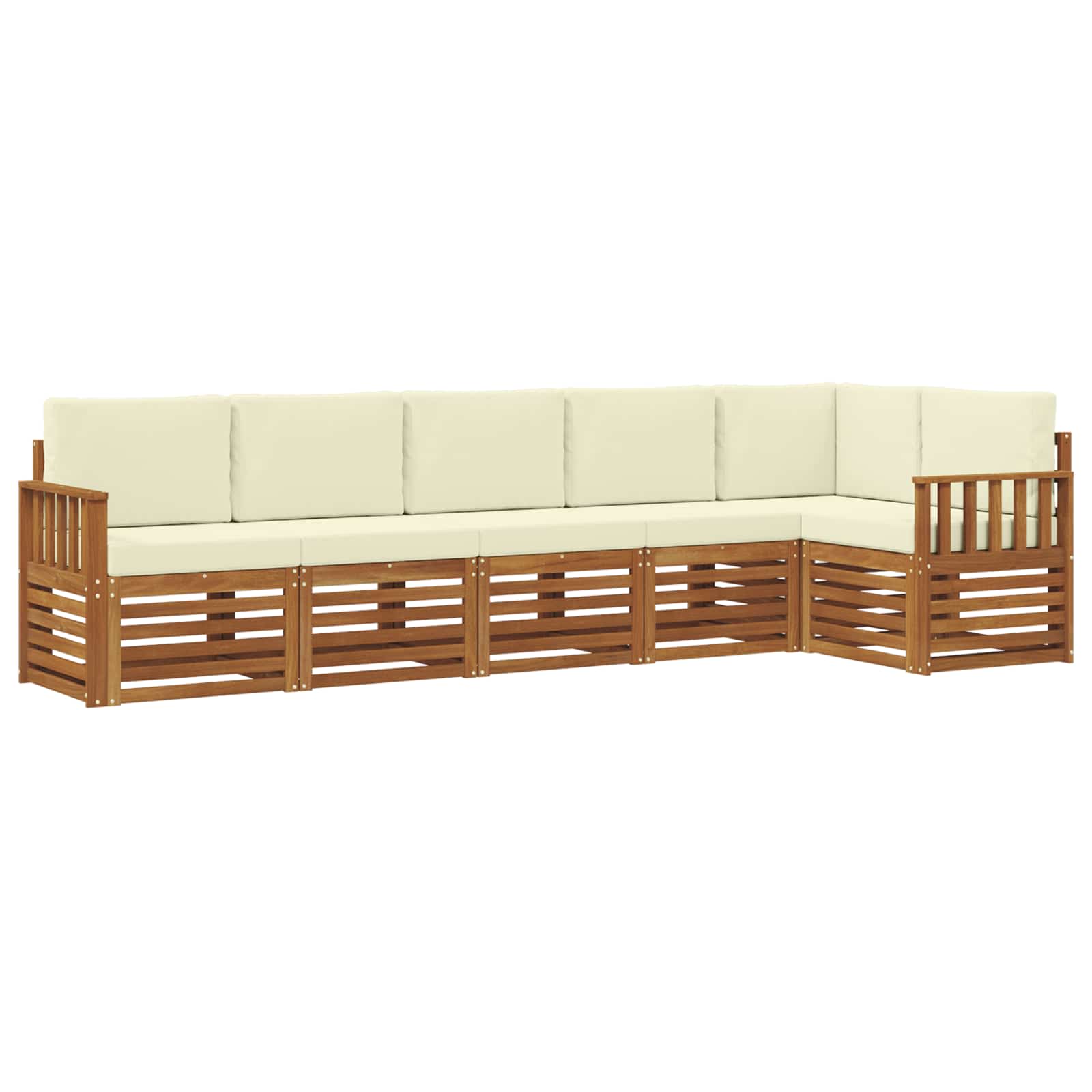 Ensemble de canapé d'angle avec coussin 6 pcs Naturel et Crème - XIOS