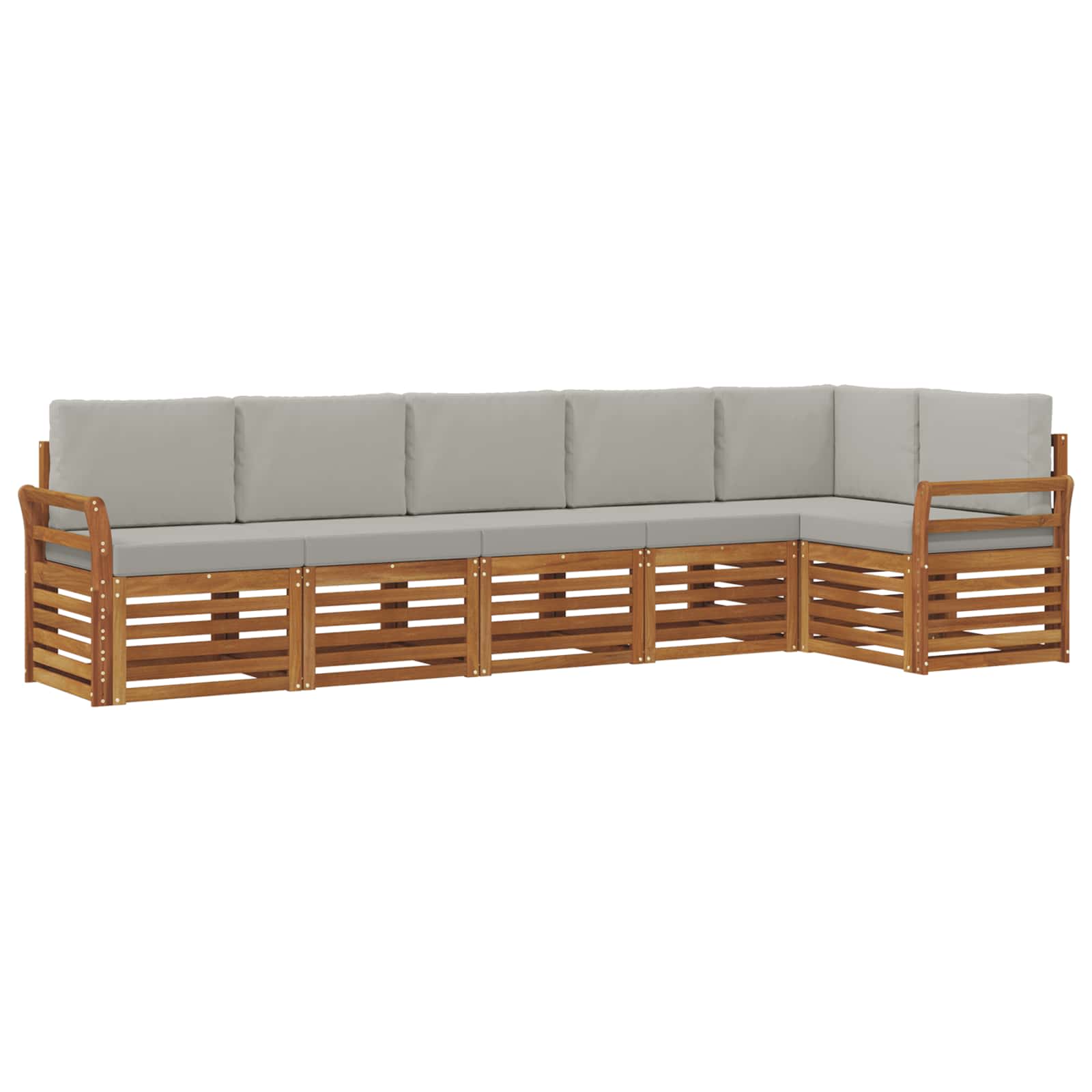 Ensemble de canapé d'angle 6 pcs Gris Naturel et Clair - XIOS