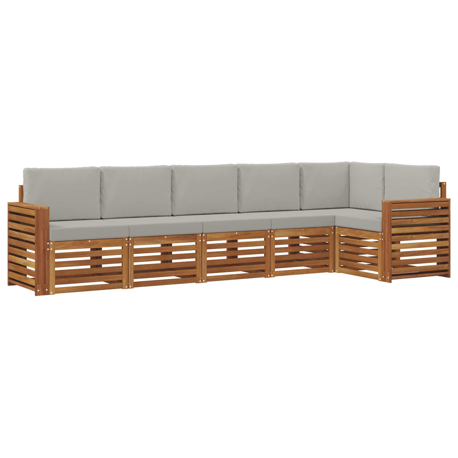 Ensemble de canapé d'angle 6 pcs Gris Naturel et Clair - XIOS