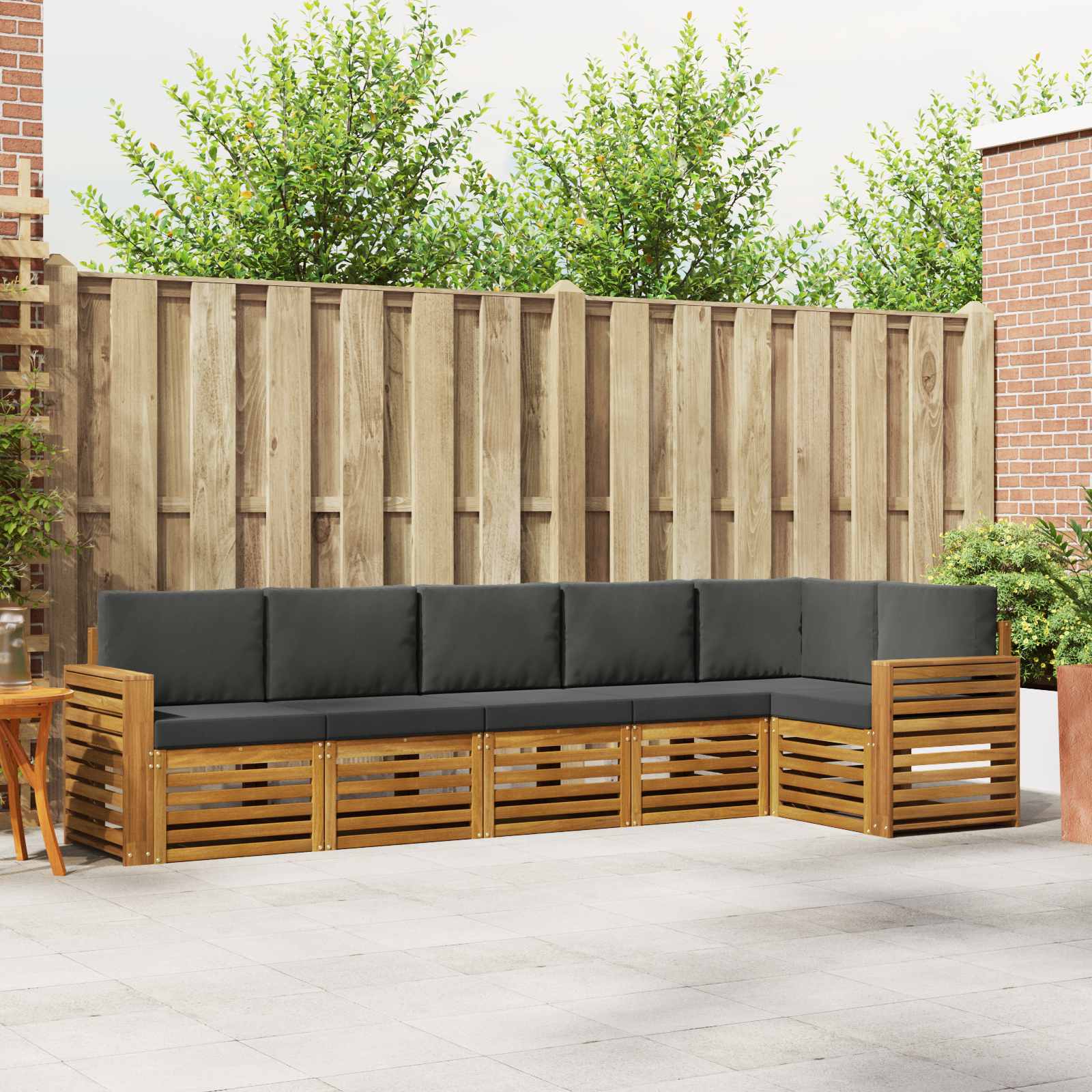 Ensemble de canapé d'angle 6 pcs Naturel et Anthracite - XIOS