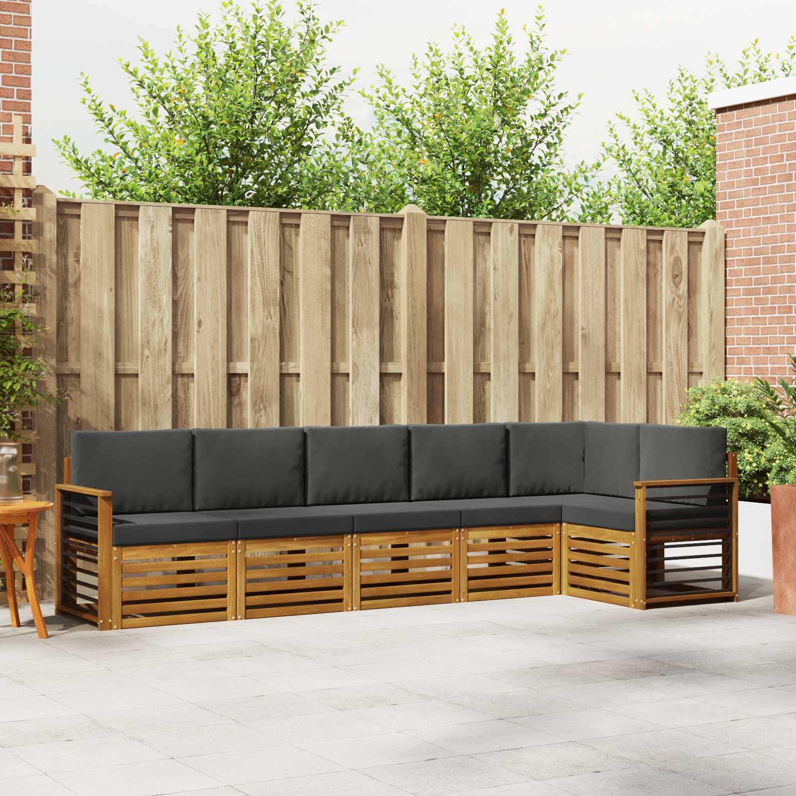 Ensemble de canapé d'angle 6 pcs Naturel et Anthracite - XIOS