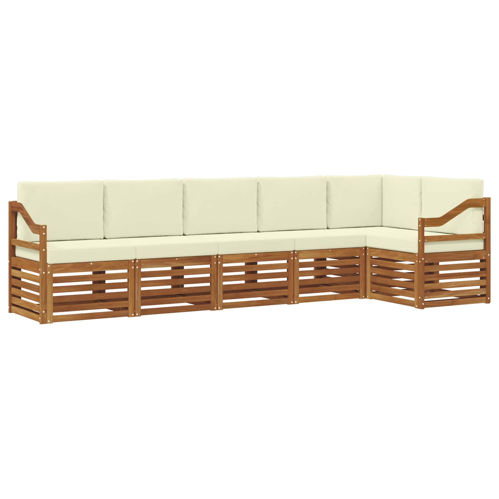 Ensemble de canapé d'angle avec coussin 6 pcs Naturel et Crème - XIOS
