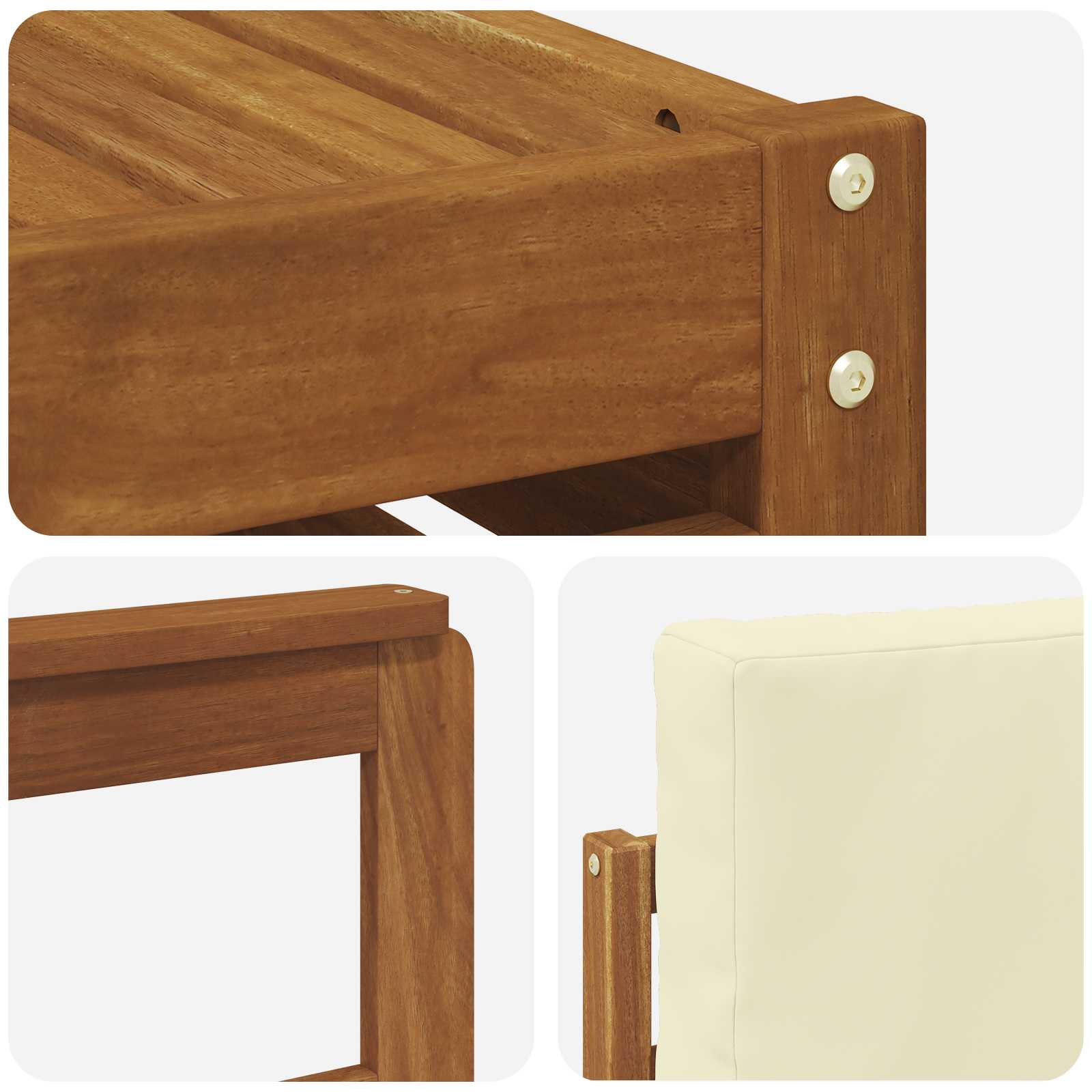 Ensemble de canapé d'angle avec coussin 7 pcs Naturel et Crème - XIOS