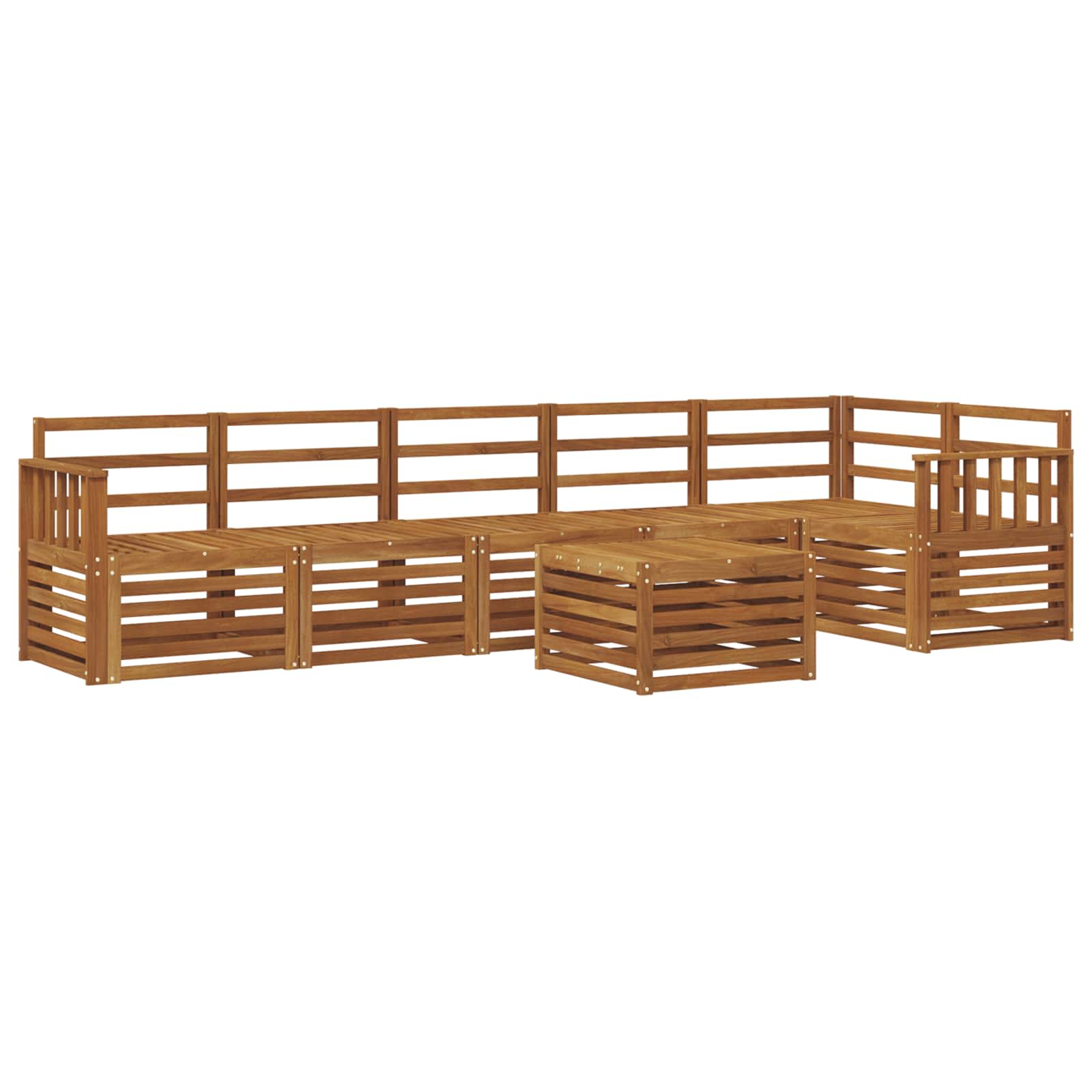 Ensemble de canapé d'angle 7 pcs Naturel Bois d'Acacia Massif - XIOS