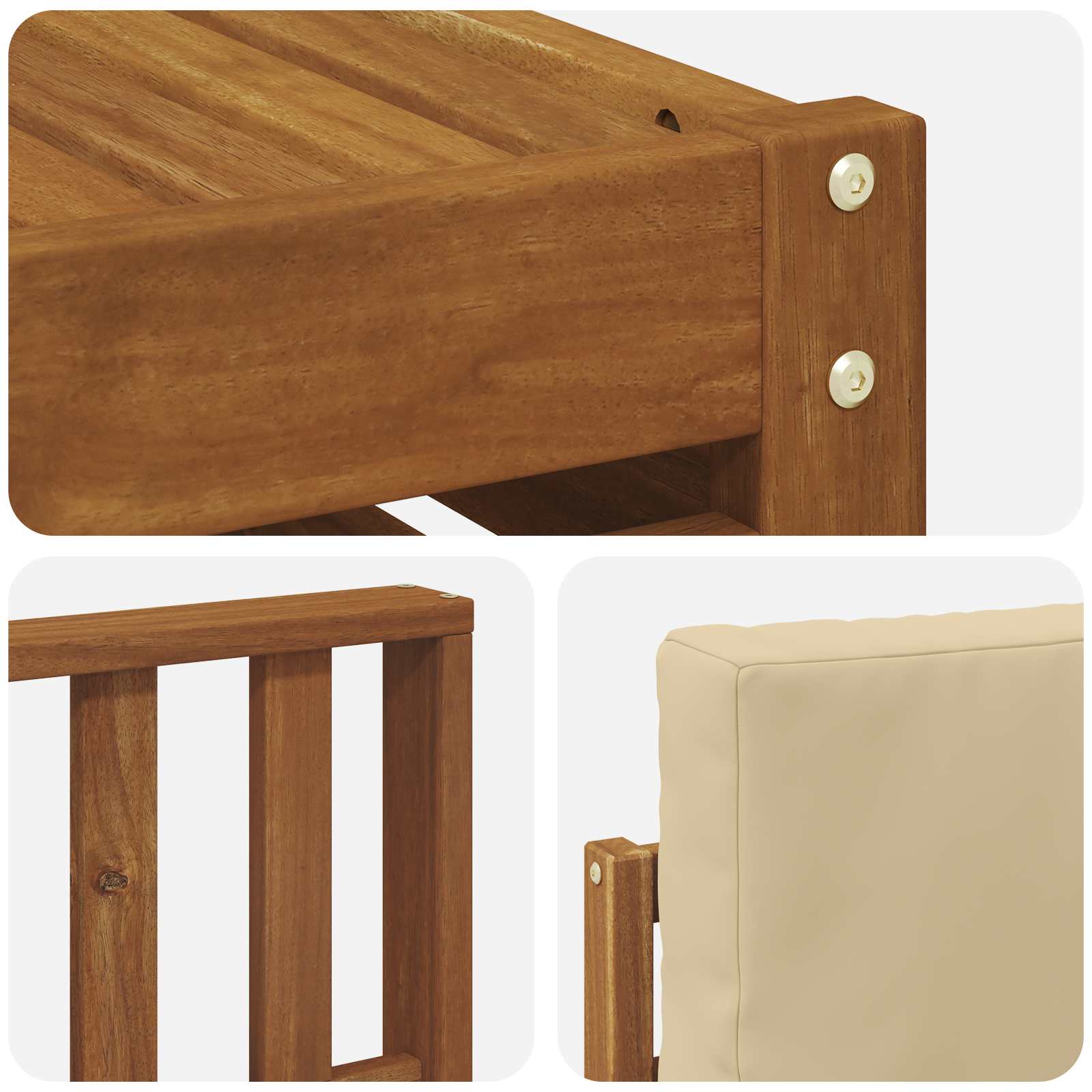 Ensemble de canapé d'angle avec coussin 7 pcs Naturel et Beige - XIOS