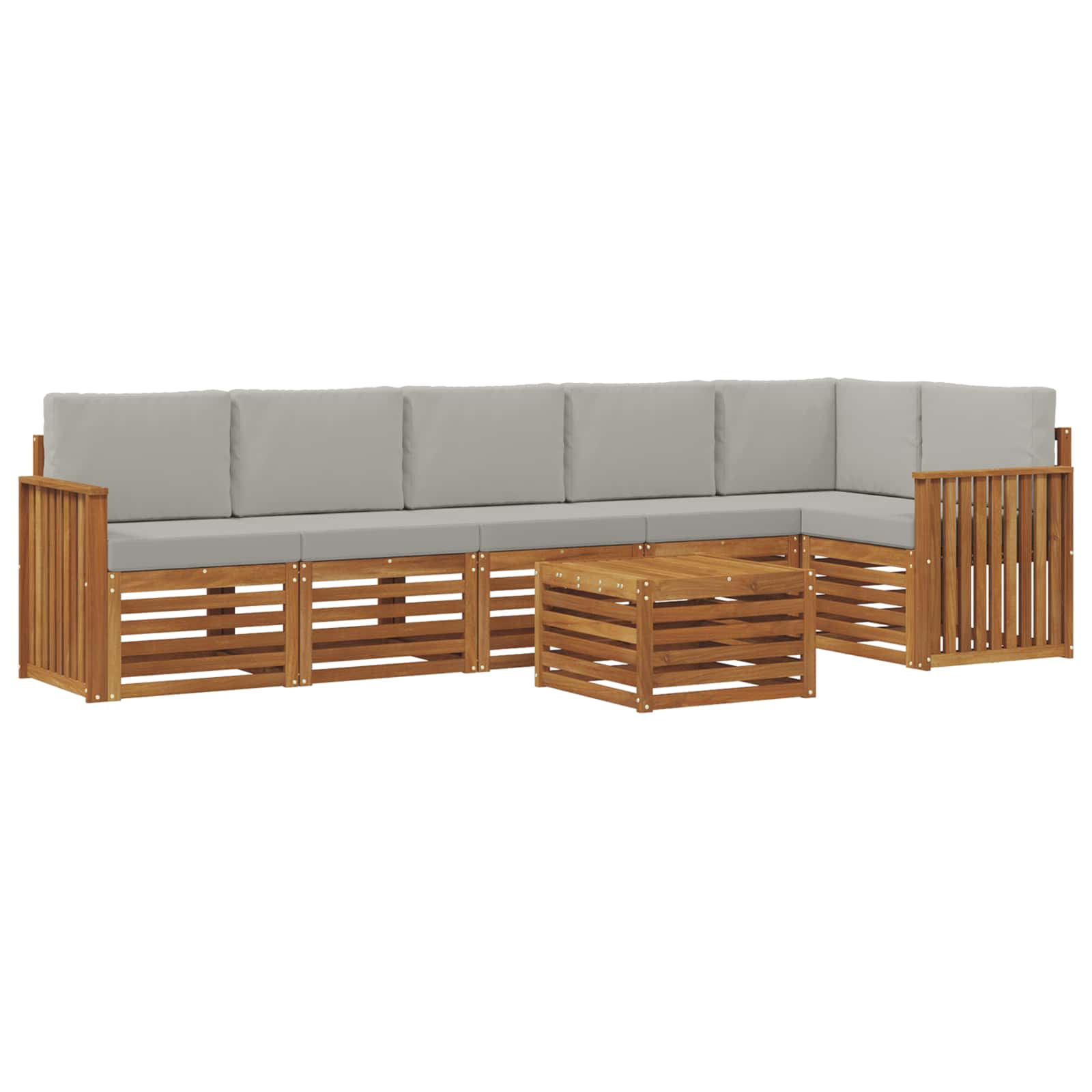Ensemble de canapé d'angle 7 pcs Gris Naturel et Clair - XIOS