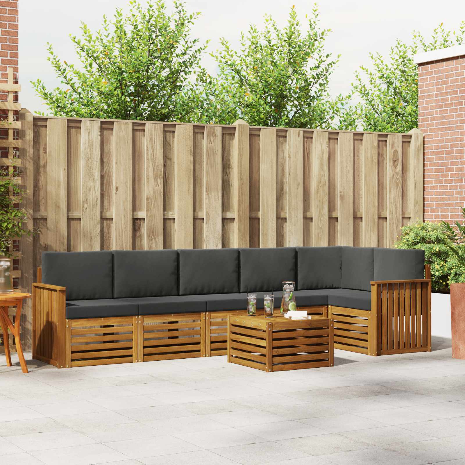 Ensemble de canapé d'angle 7 pcs Naturel et Anthracite - XIOS