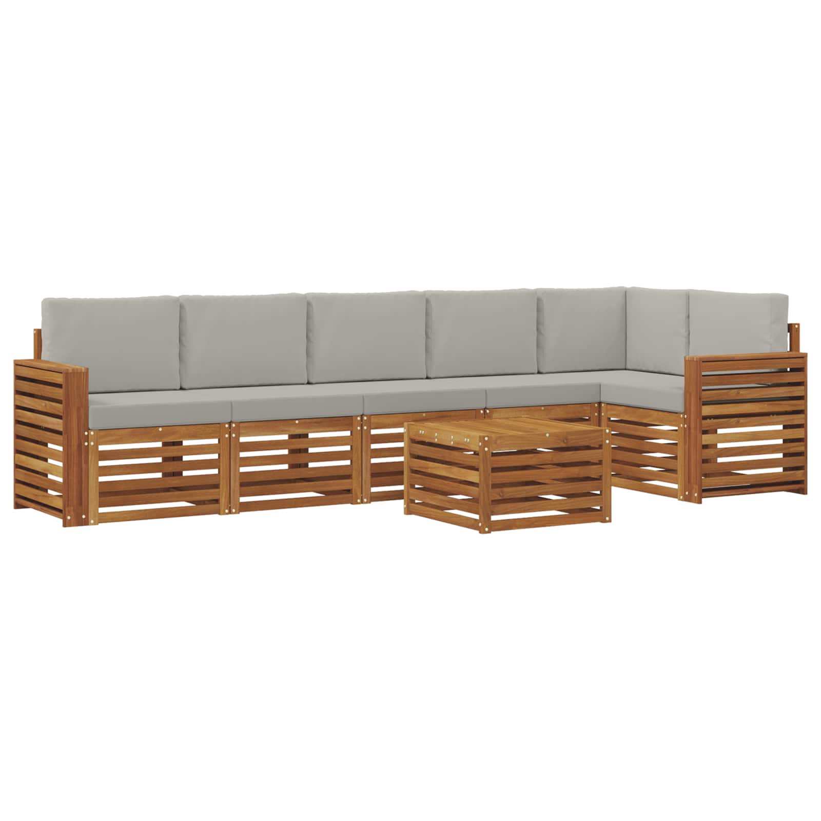 Ensemble de canapé d'angle 7 pcs Gris Naturel et Clair