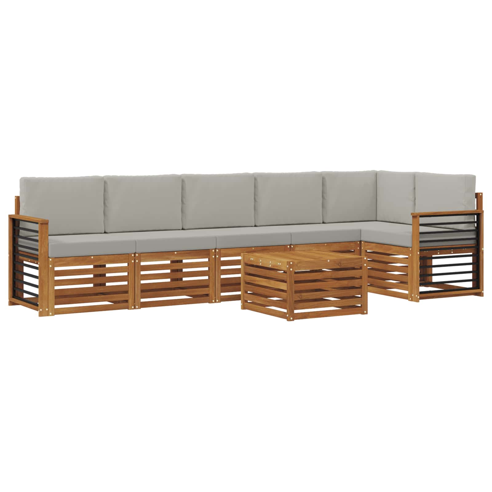 Ensemble de canapé d'angle 7 pcs Gris Naturel et Clair - XIOS