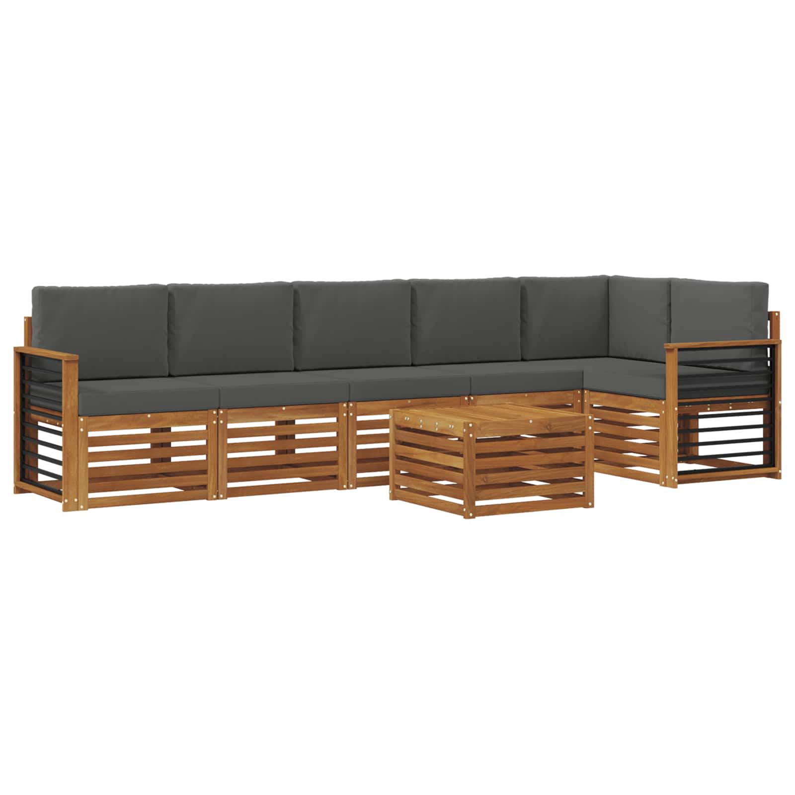 Ensemble de canapé d'angle 7 pcs Naturel et Anthracite - XIOS