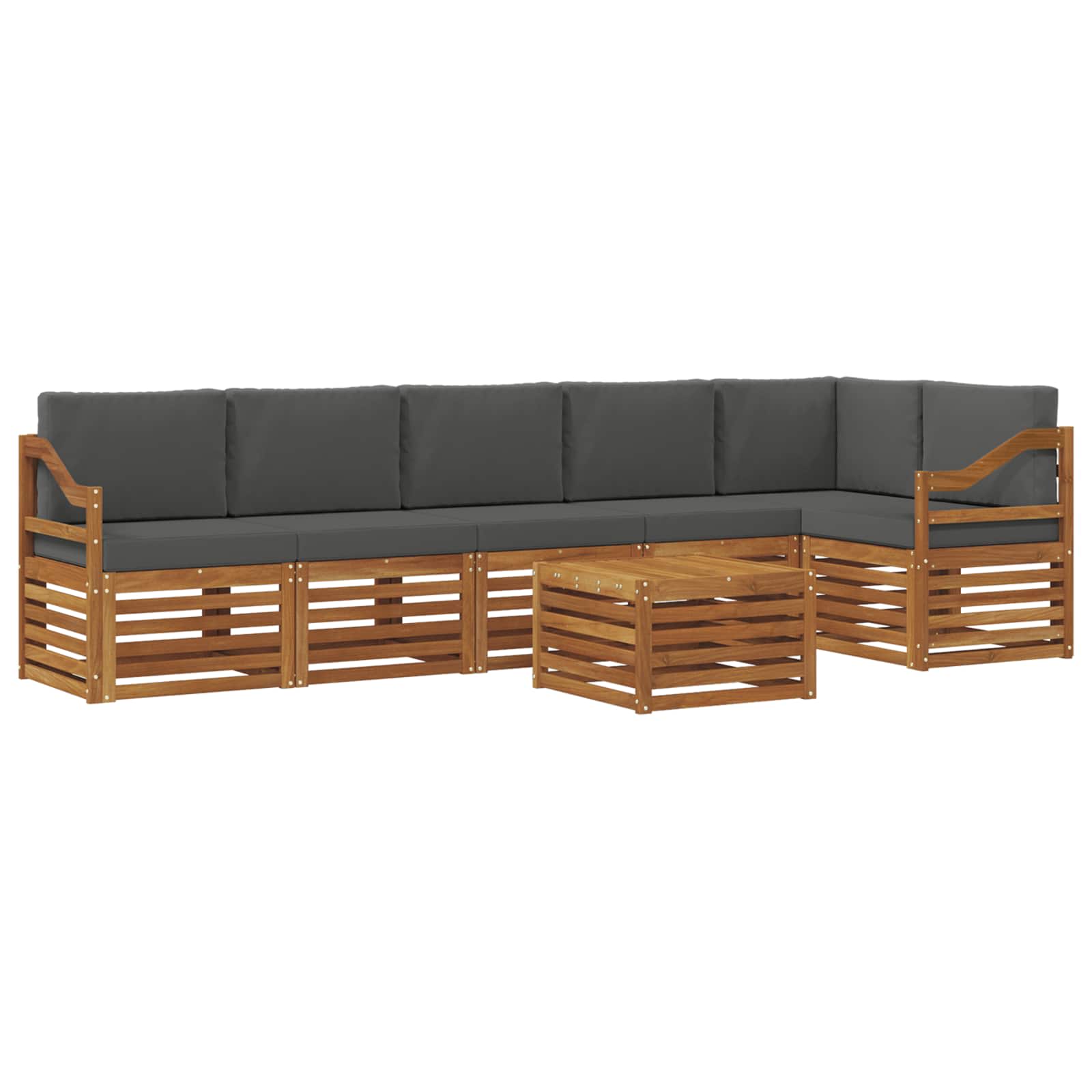 Ensemble de canapé d'angle 7 pcs Naturel et Anthracite - XIOS
